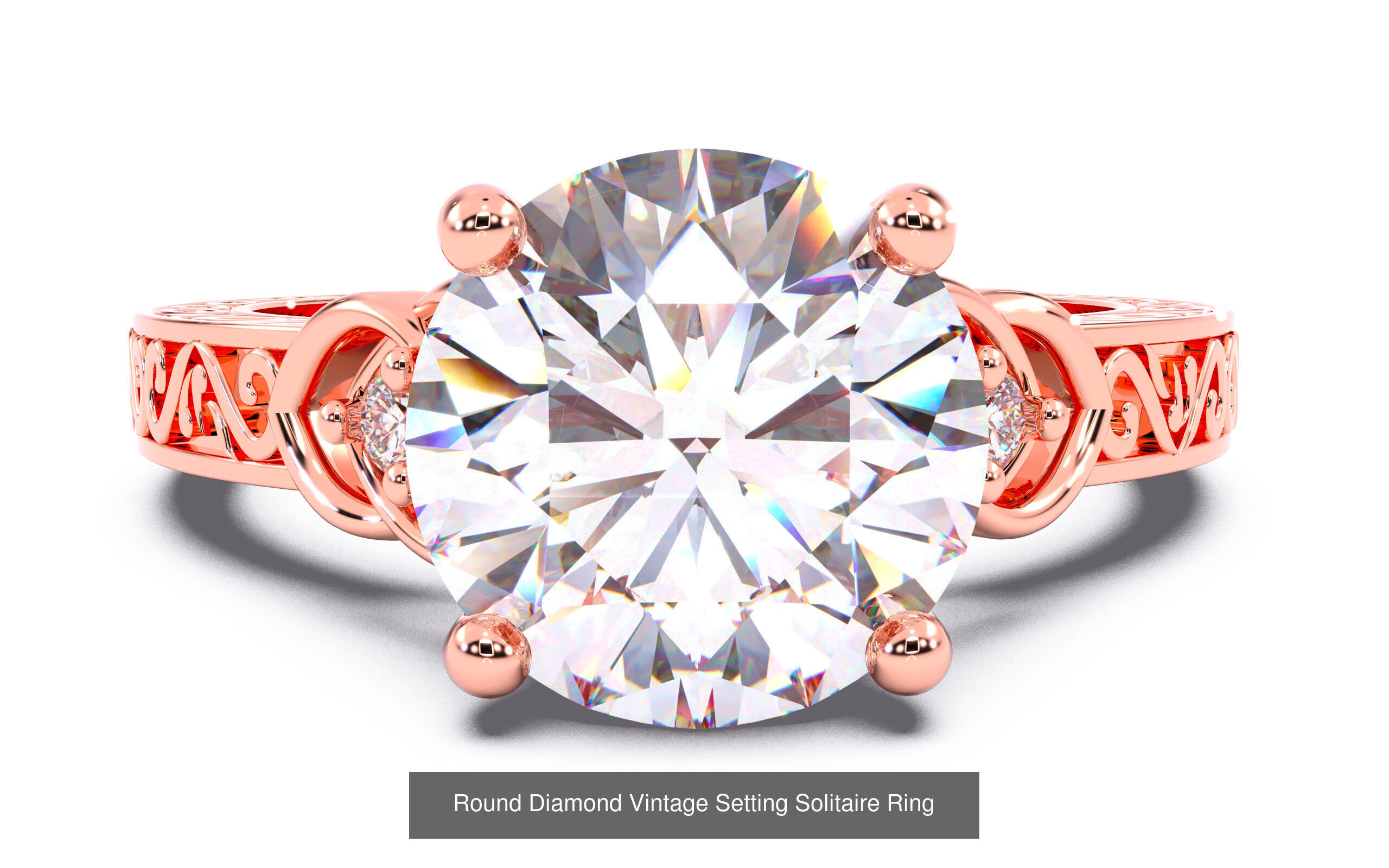30 Round  Diamond Solitaire Rings  3D Model Collection_30