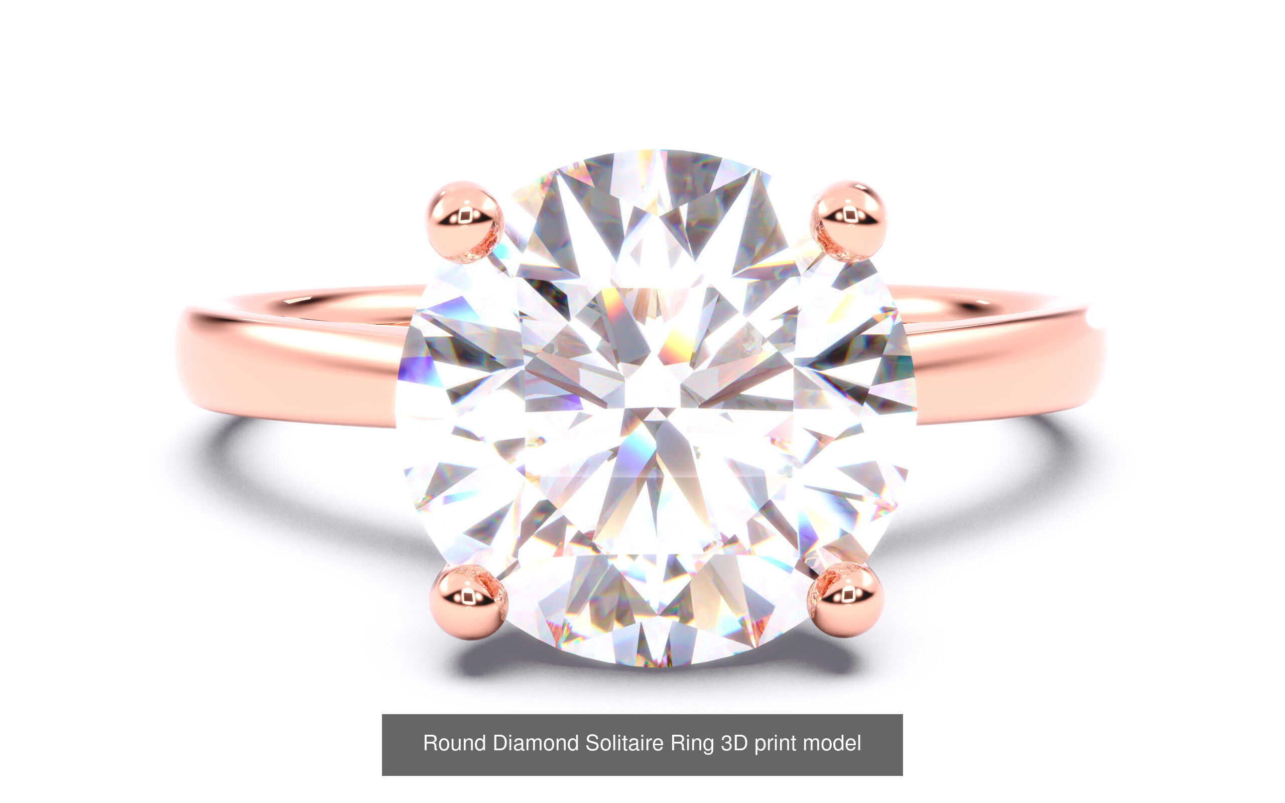 30 Round  Diamond Solitaire Rings  3D Model Collection_20