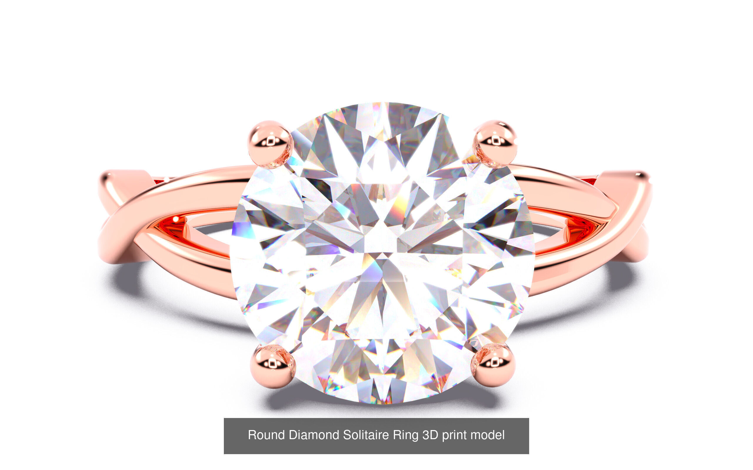 30 Round  Diamond Solitaire Rings  3D Model Collection_24