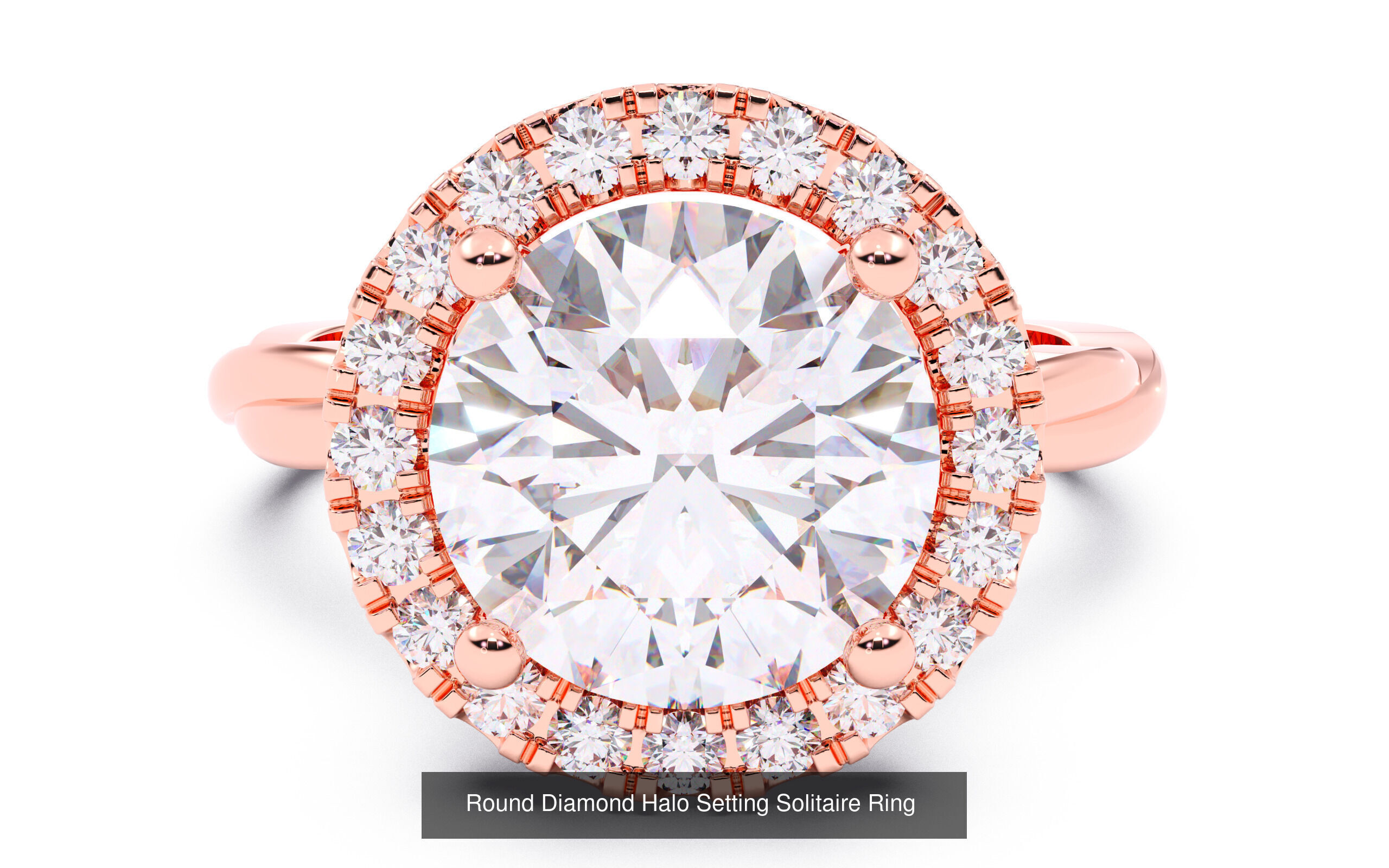 30 Round  Diamond Solitaire Rings  3D Model Collection_9