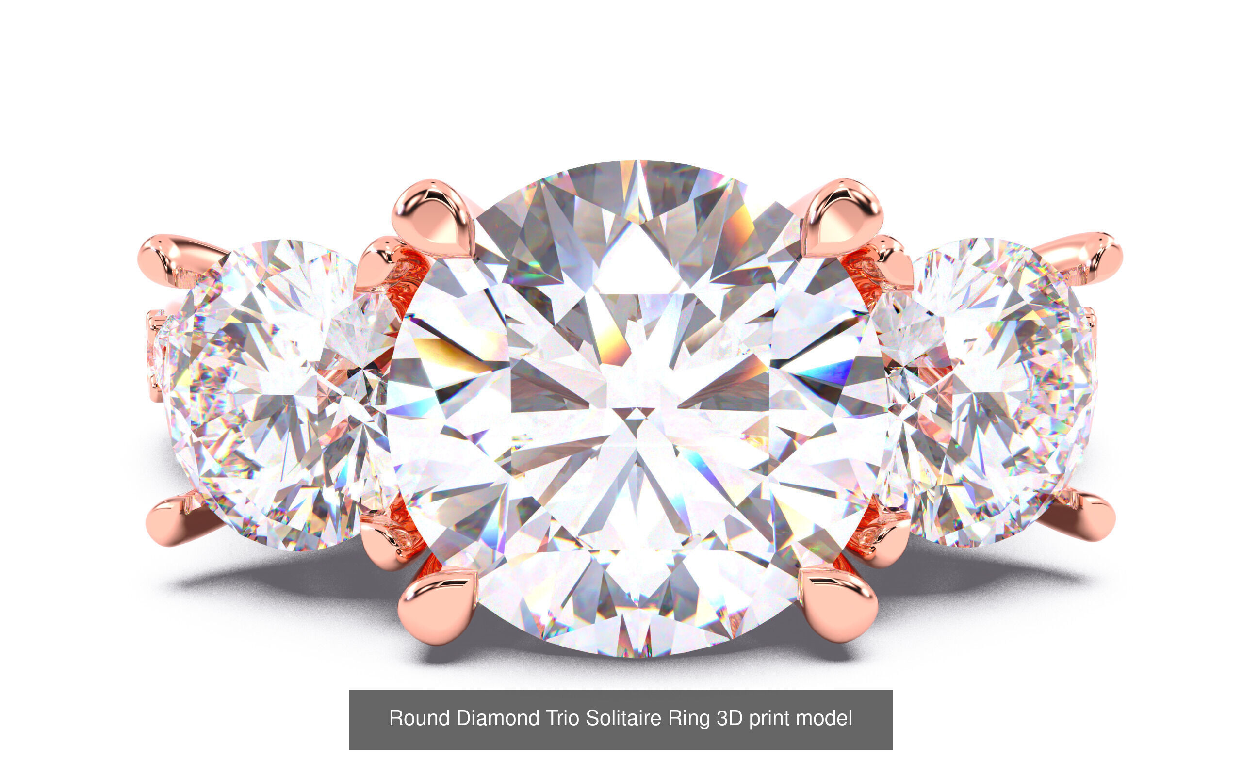 30 Round  Diamond Solitaire Rings  3D Model Collection_29