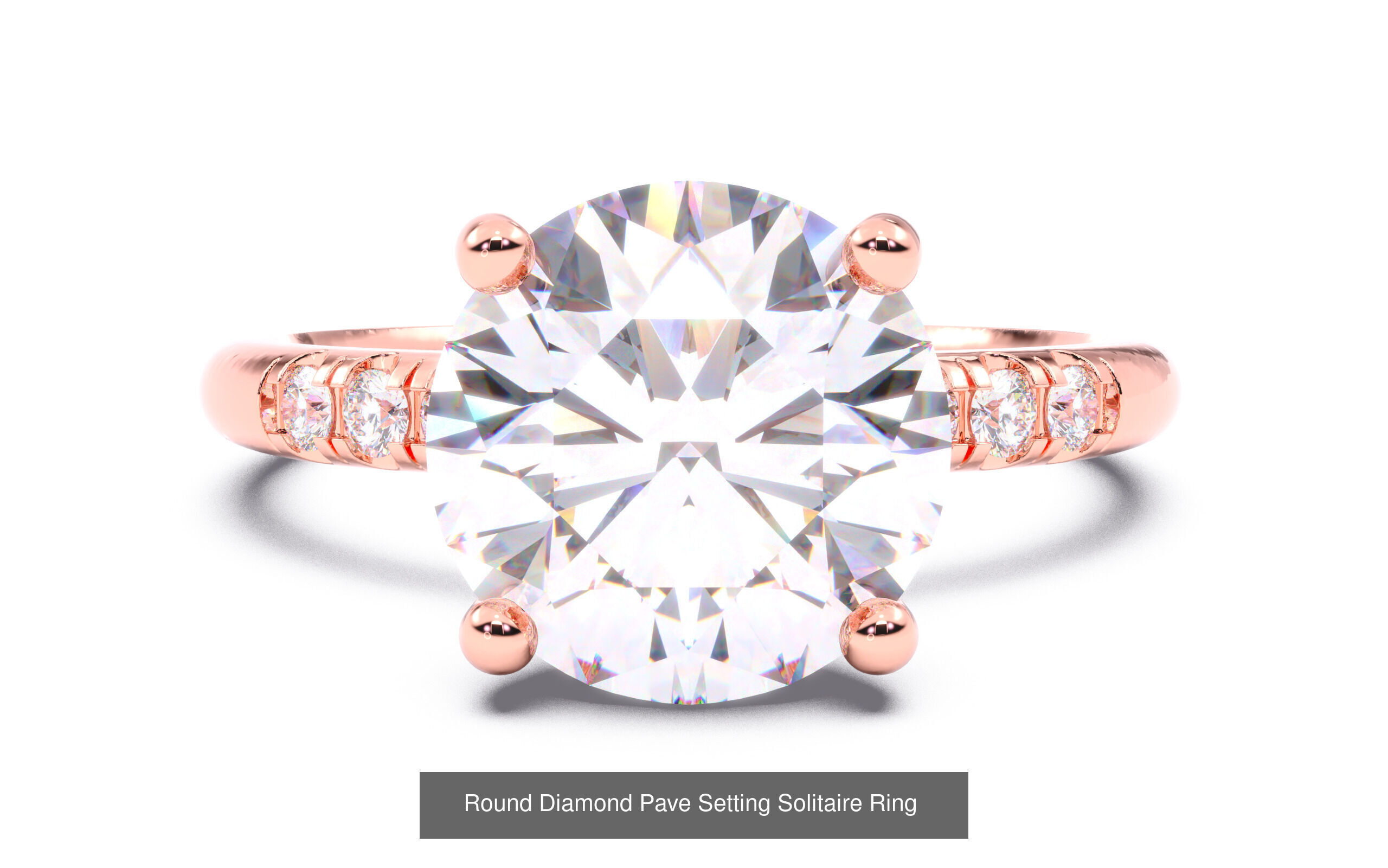 30 Round  Diamond Solitaire Rings  3D Model Collection_13