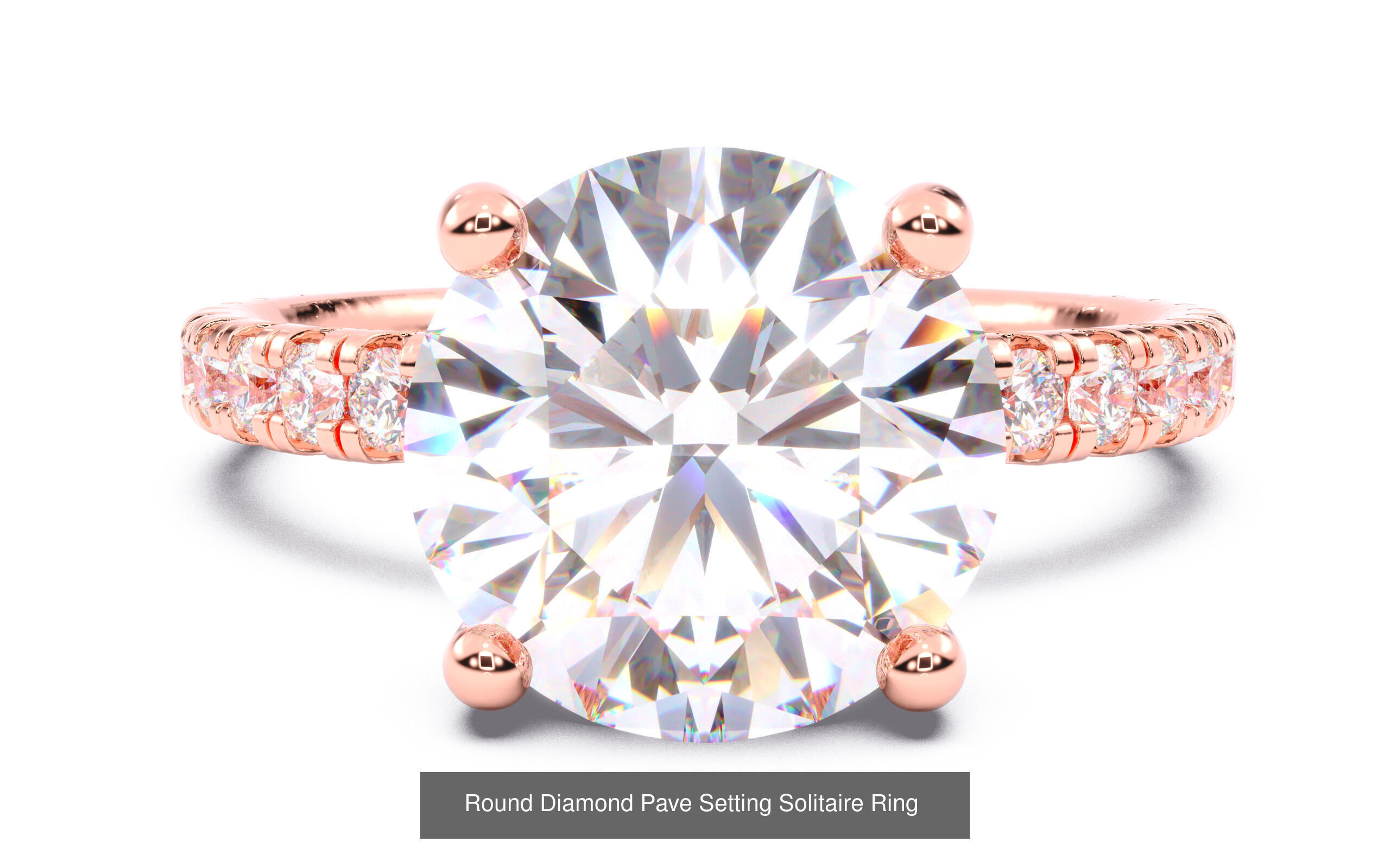 30 Round  Diamond Solitaire Rings  3D Model Collection_14