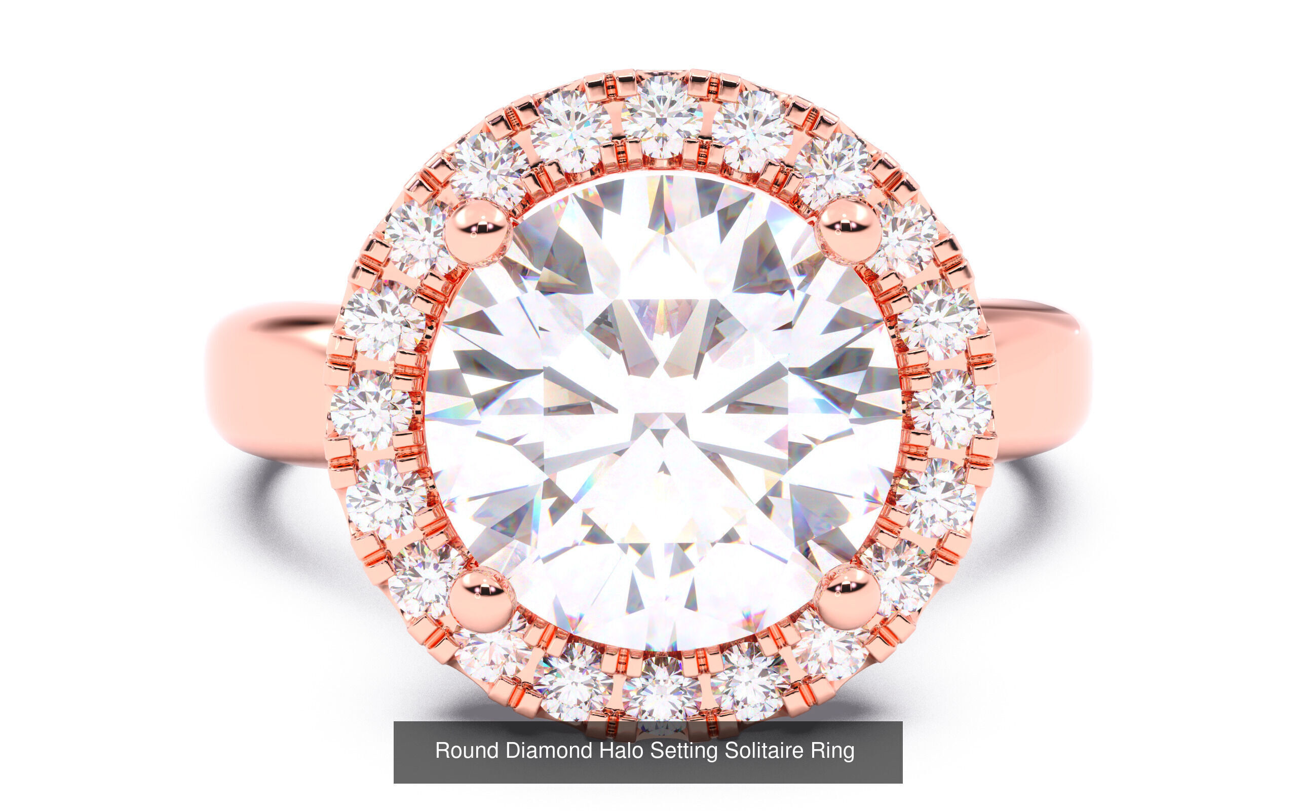 30 Round  Diamond Solitaire Rings  3D Model Collection_11