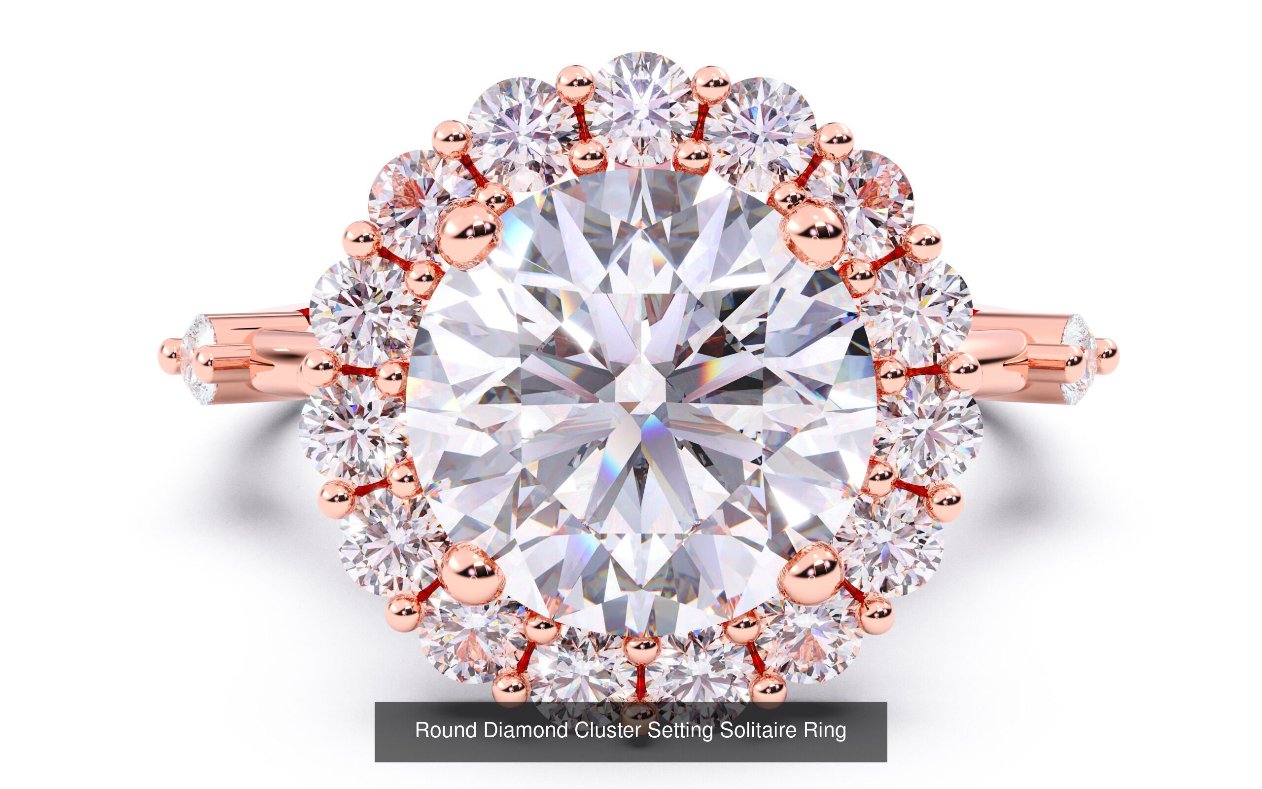30 Round  Diamond Solitaire Rings  3D Model Collection_6