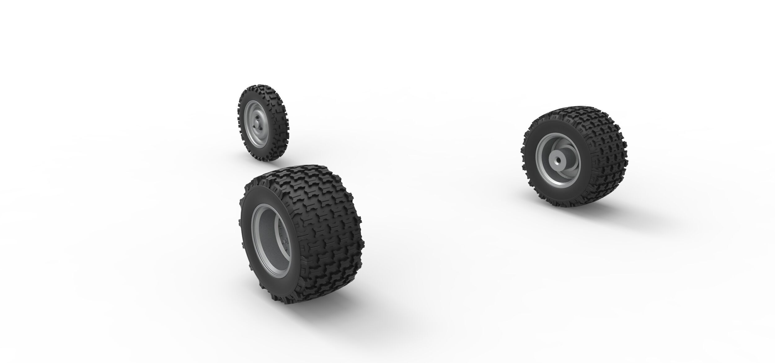 Wheel Set of Ape car proto for dirt Scale 1 to 25 3D print model_6