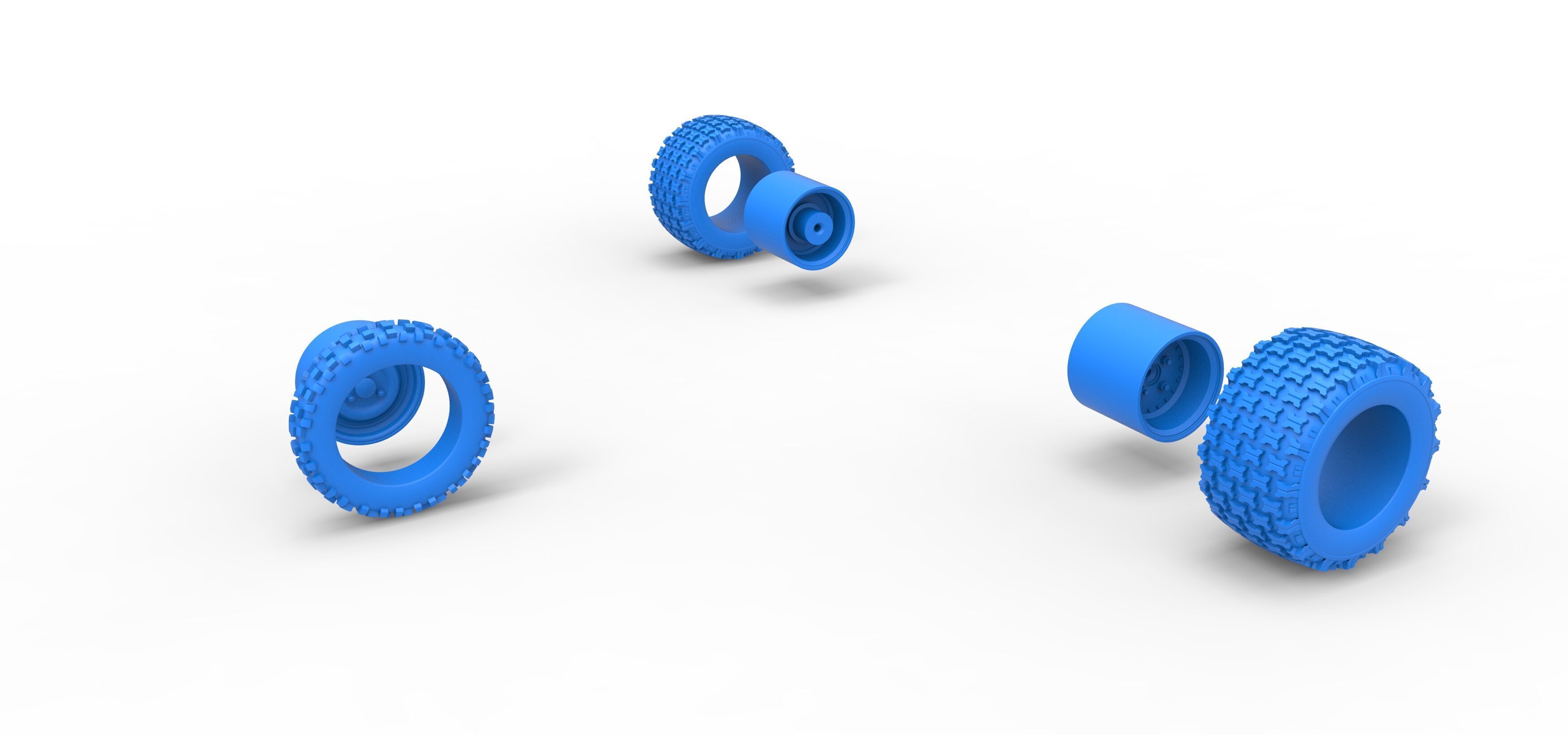 Wheel Set of Ape car proto for dirt Scale 1 to 25 3D print model_10