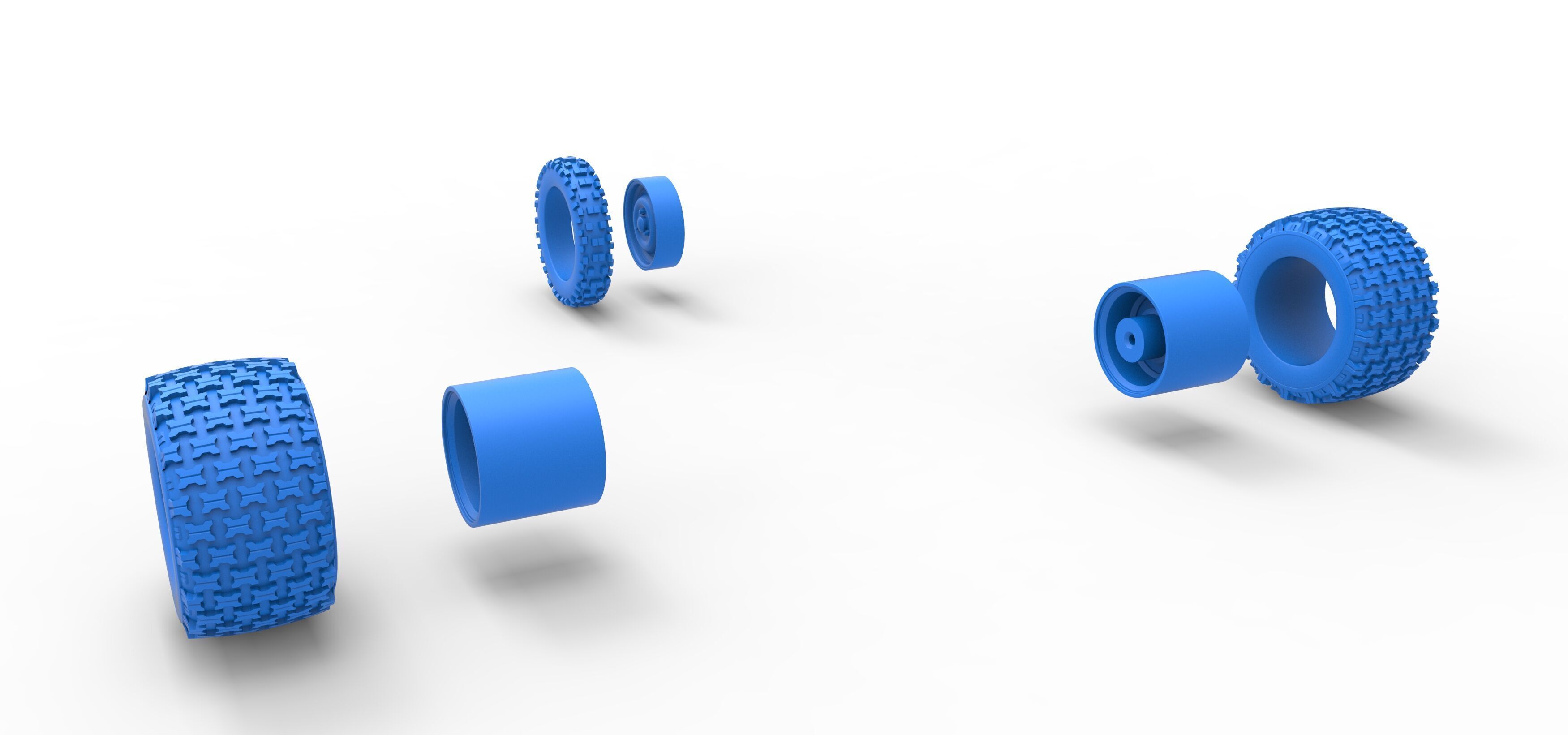 Wheel Set of Ape car proto for dirt Scale 1 to 25 3D print model_11