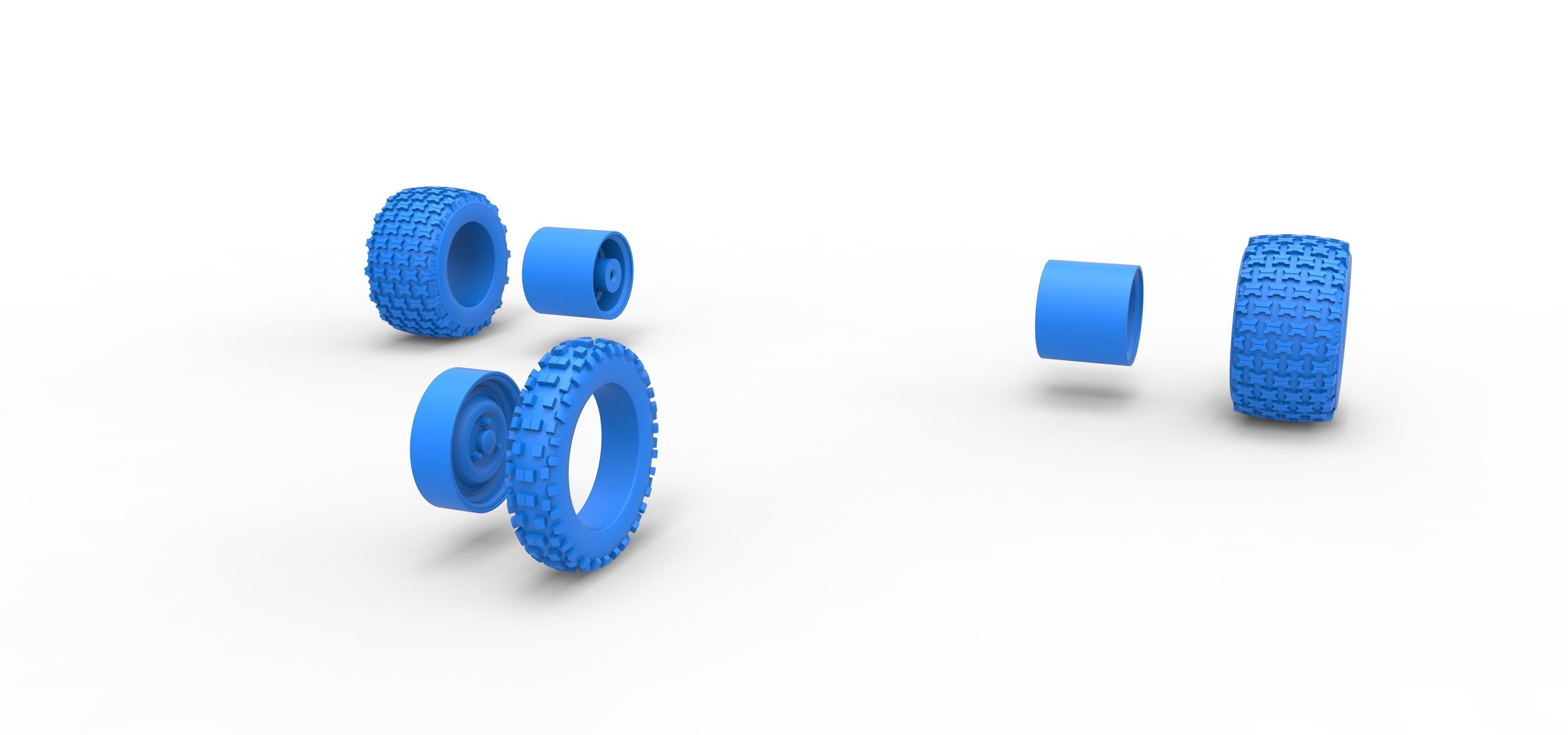 Wheel Set of Ape car proto for dirt Scale 1 to 25 3D print model_9