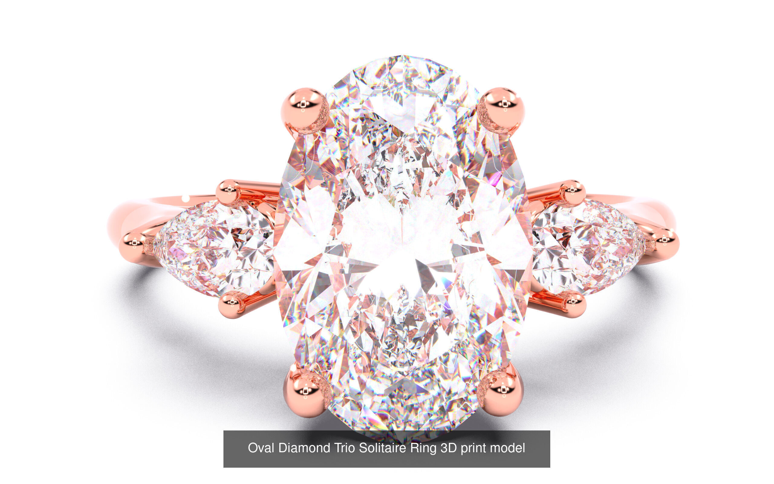 30 Oval Diamond Solitaire Rings 3D Model Collection_26