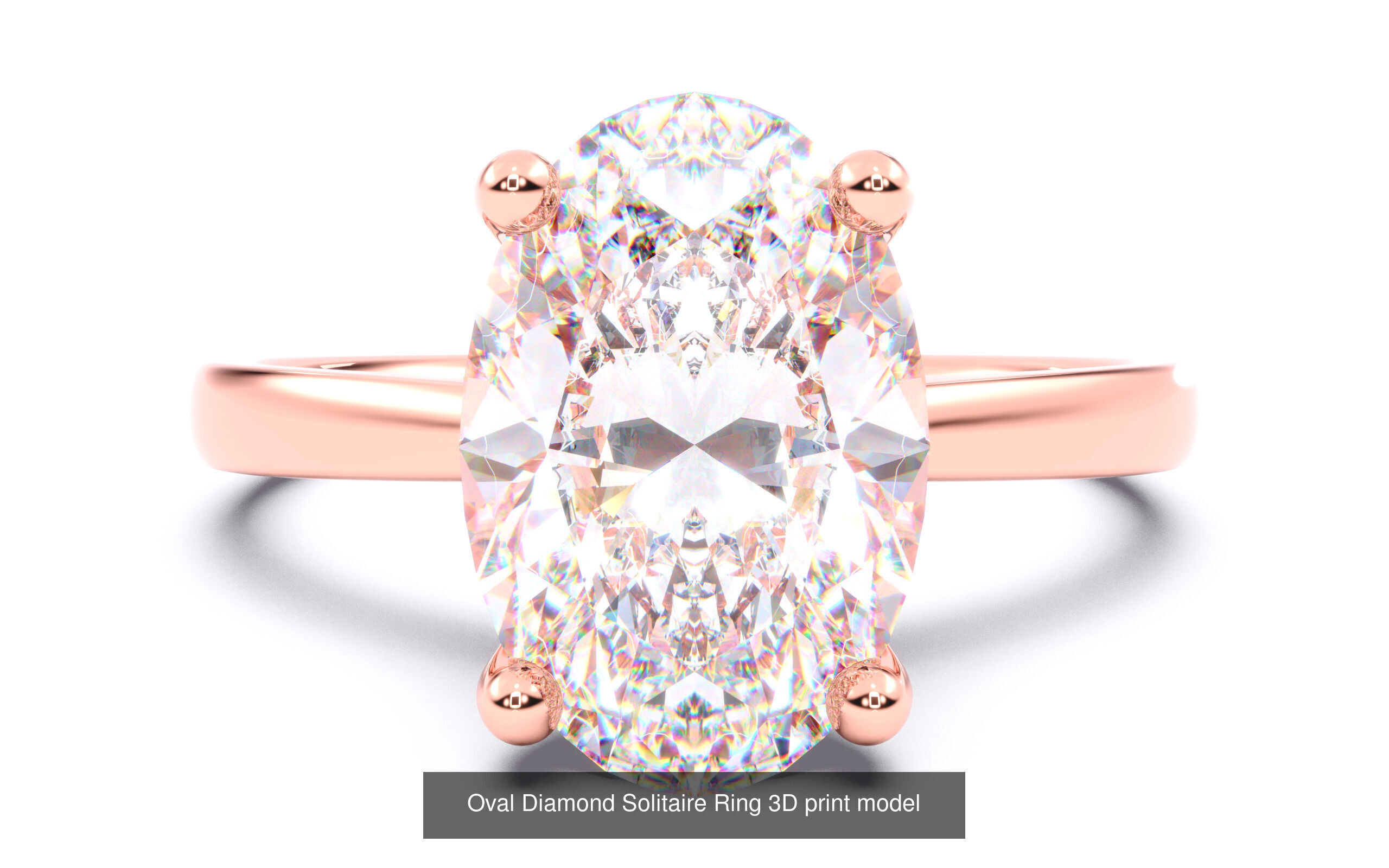 30 Oval Diamond Solitaire Rings 3D Model Collection_20