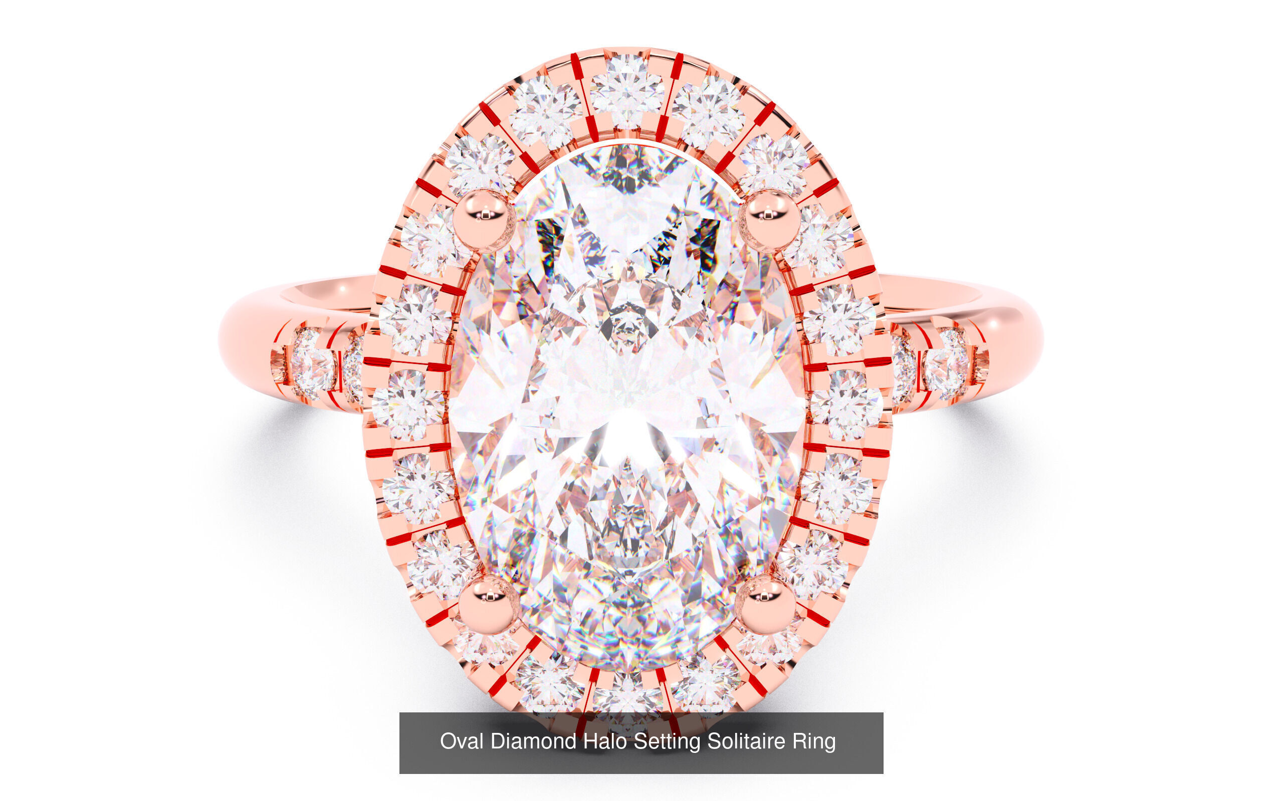 30 Oval Diamond Solitaire Rings 3D Model Collection_7