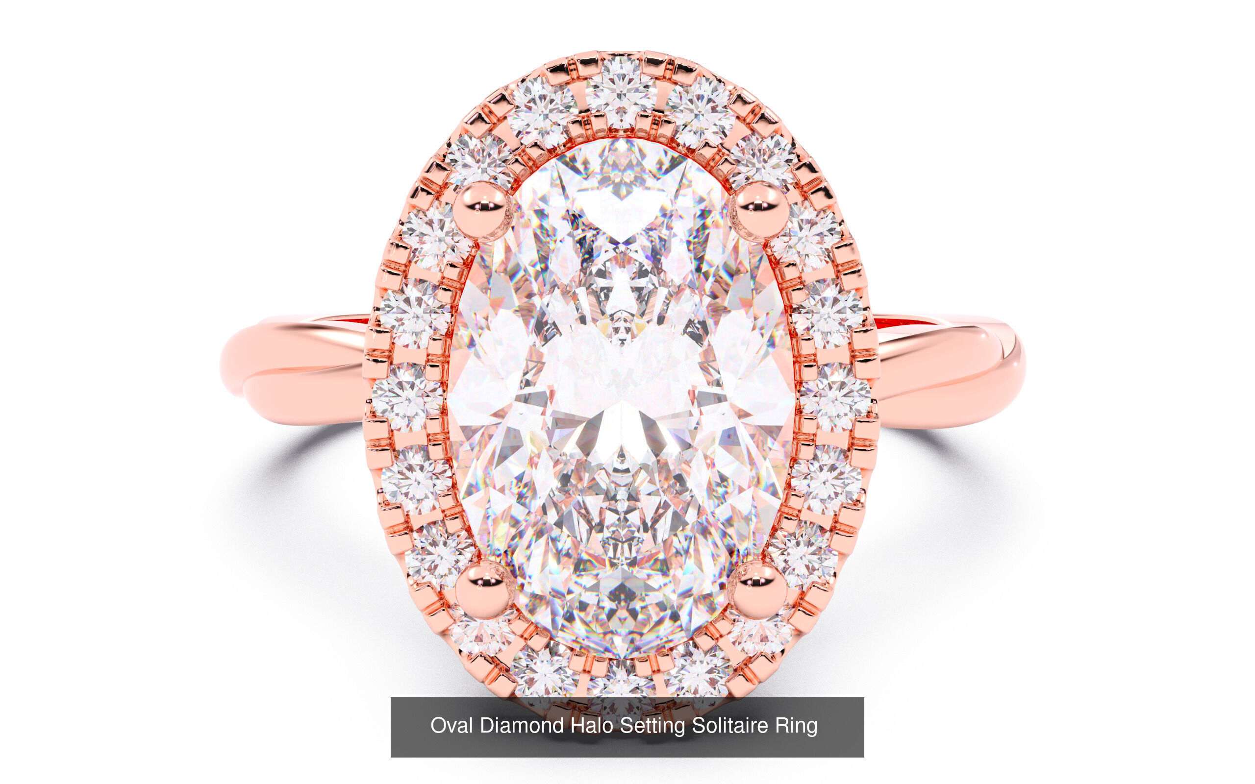 30 Oval Diamond Solitaire Rings 3D Model Collection_9