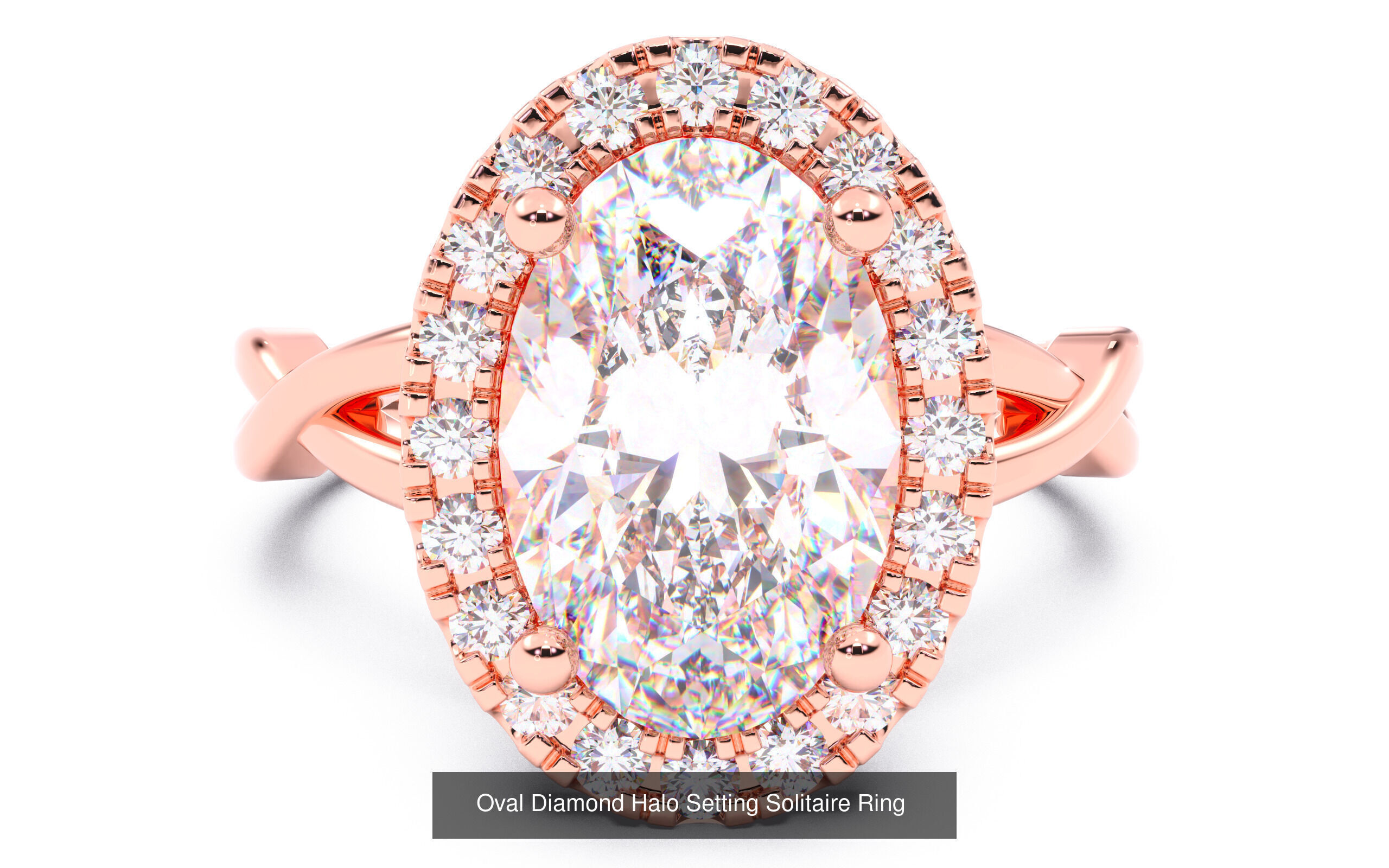30 Oval Diamond Solitaire Rings 3D Model Collection_10