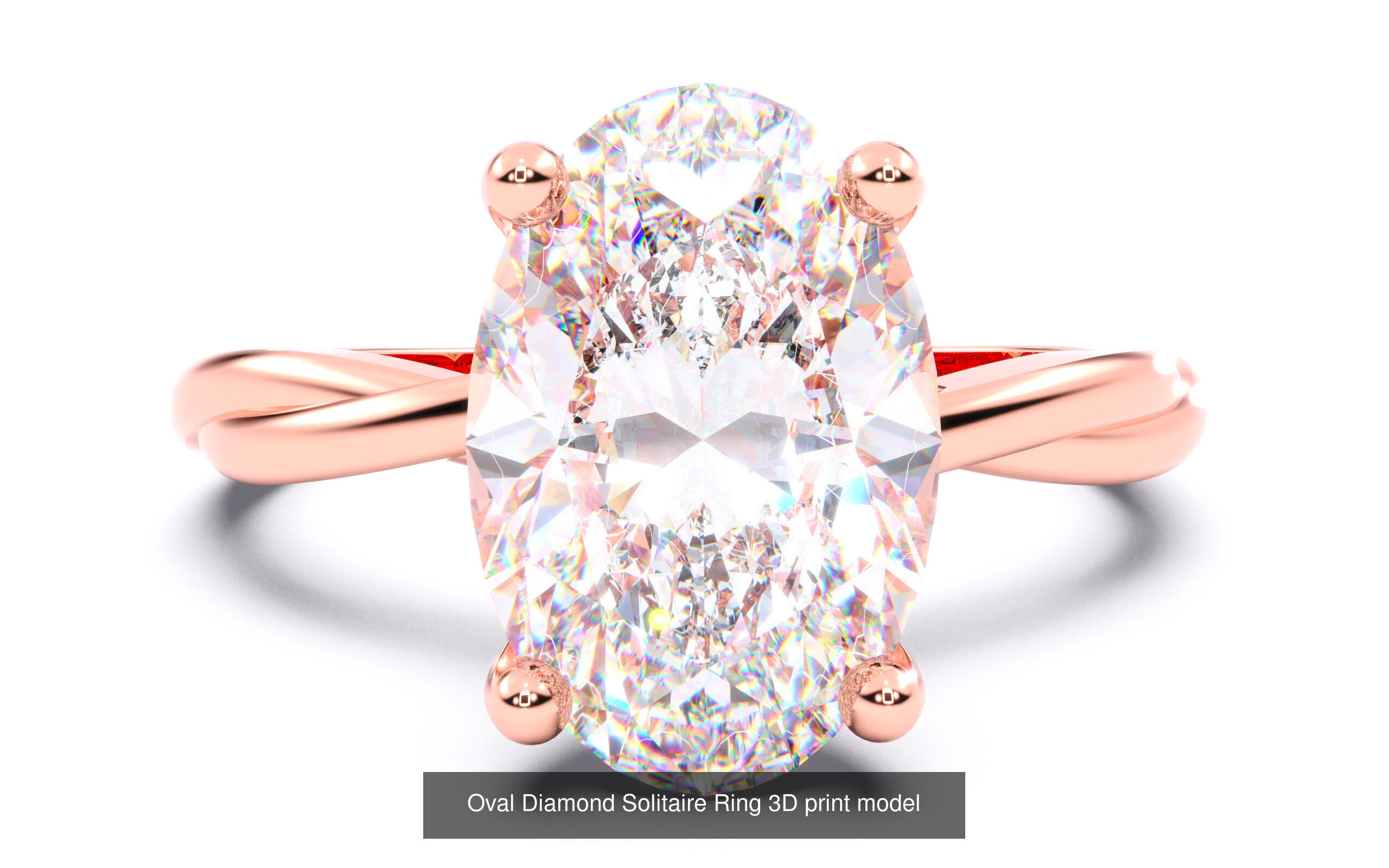30 Oval Diamond Solitaire Rings 3D Model Collection_21