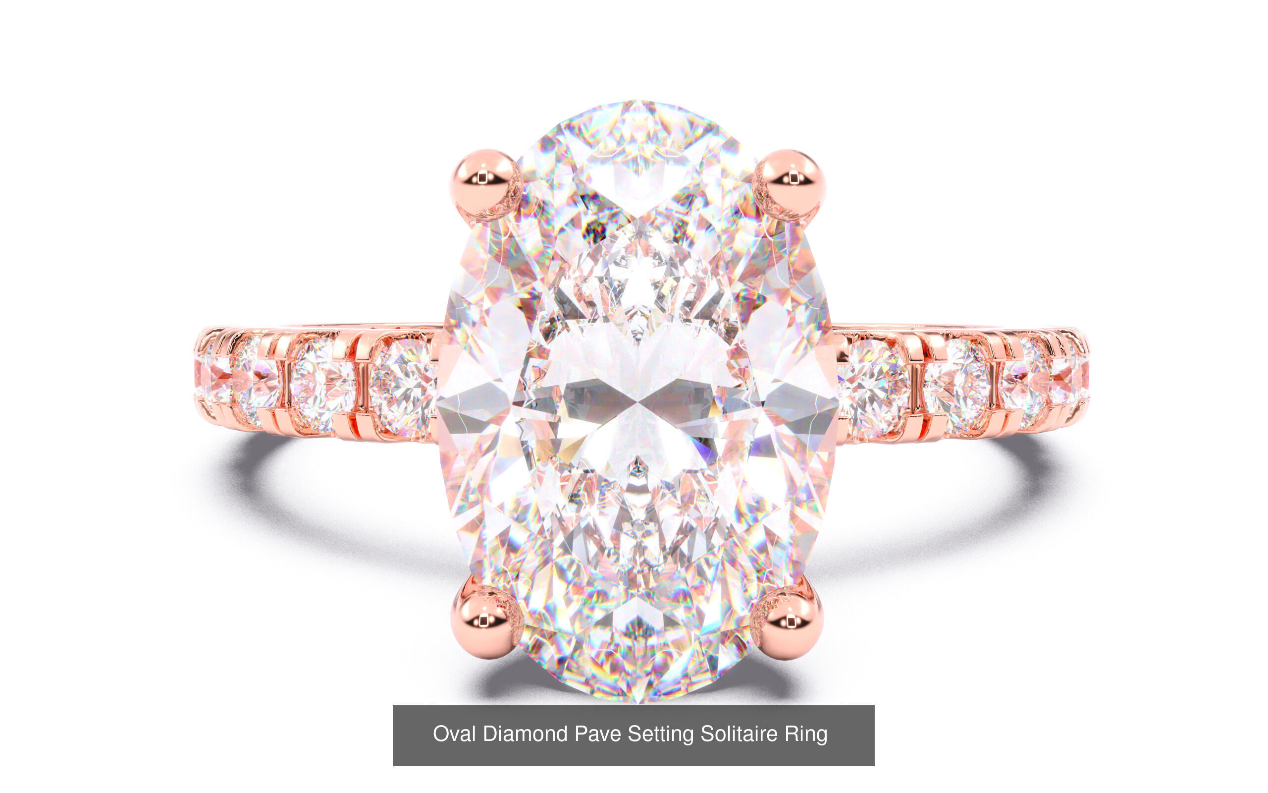 30 Oval Diamond Solitaire Rings 3D Model Collection_15