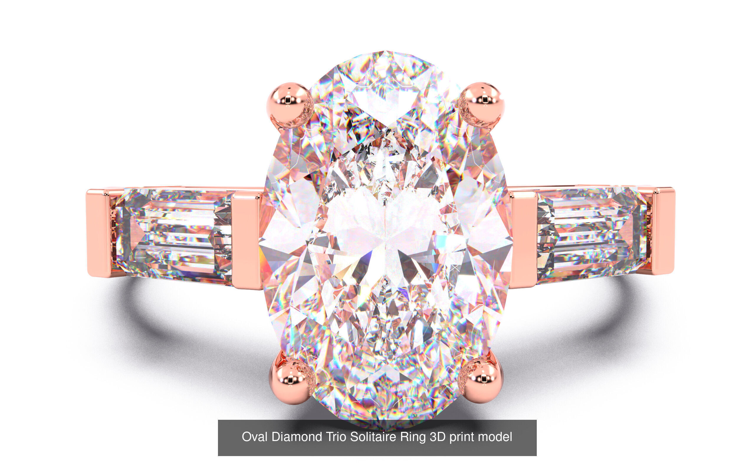 30 Oval Diamond Solitaire Rings 3D Model Collection_28