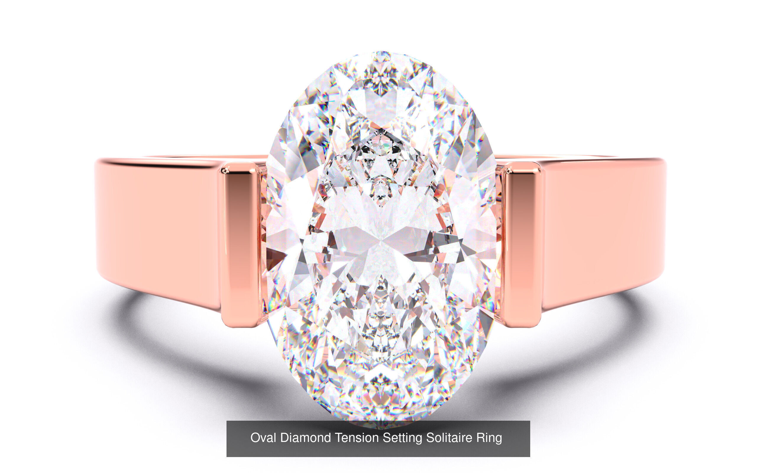 30 Oval Diamond Solitaire Rings 3D Model Collection_32