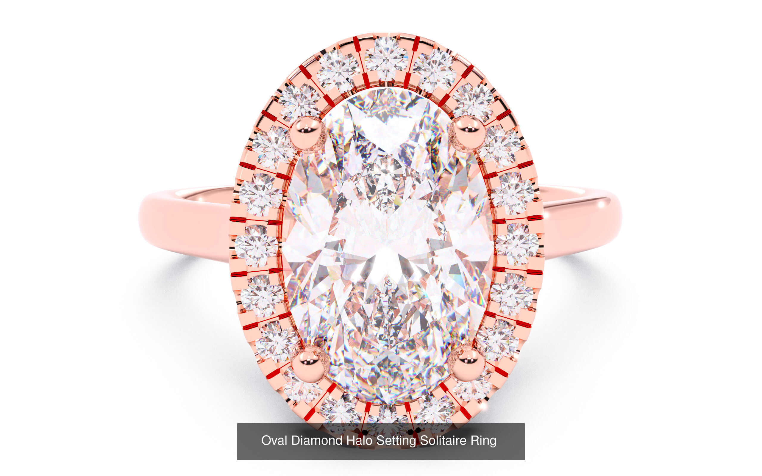 30 Oval Diamond Solitaire Rings 3D Model Collection_8