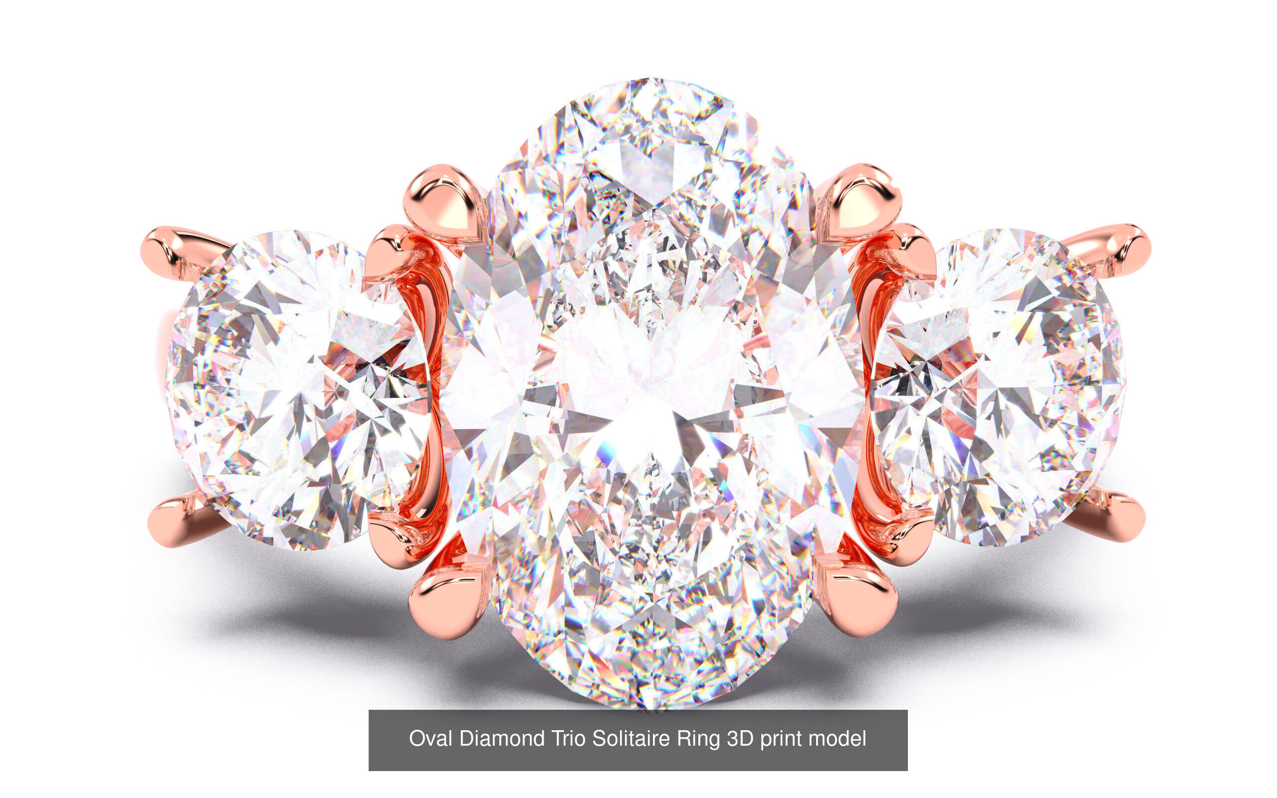 30 Oval Diamond Solitaire Rings 3D Model Collection_27