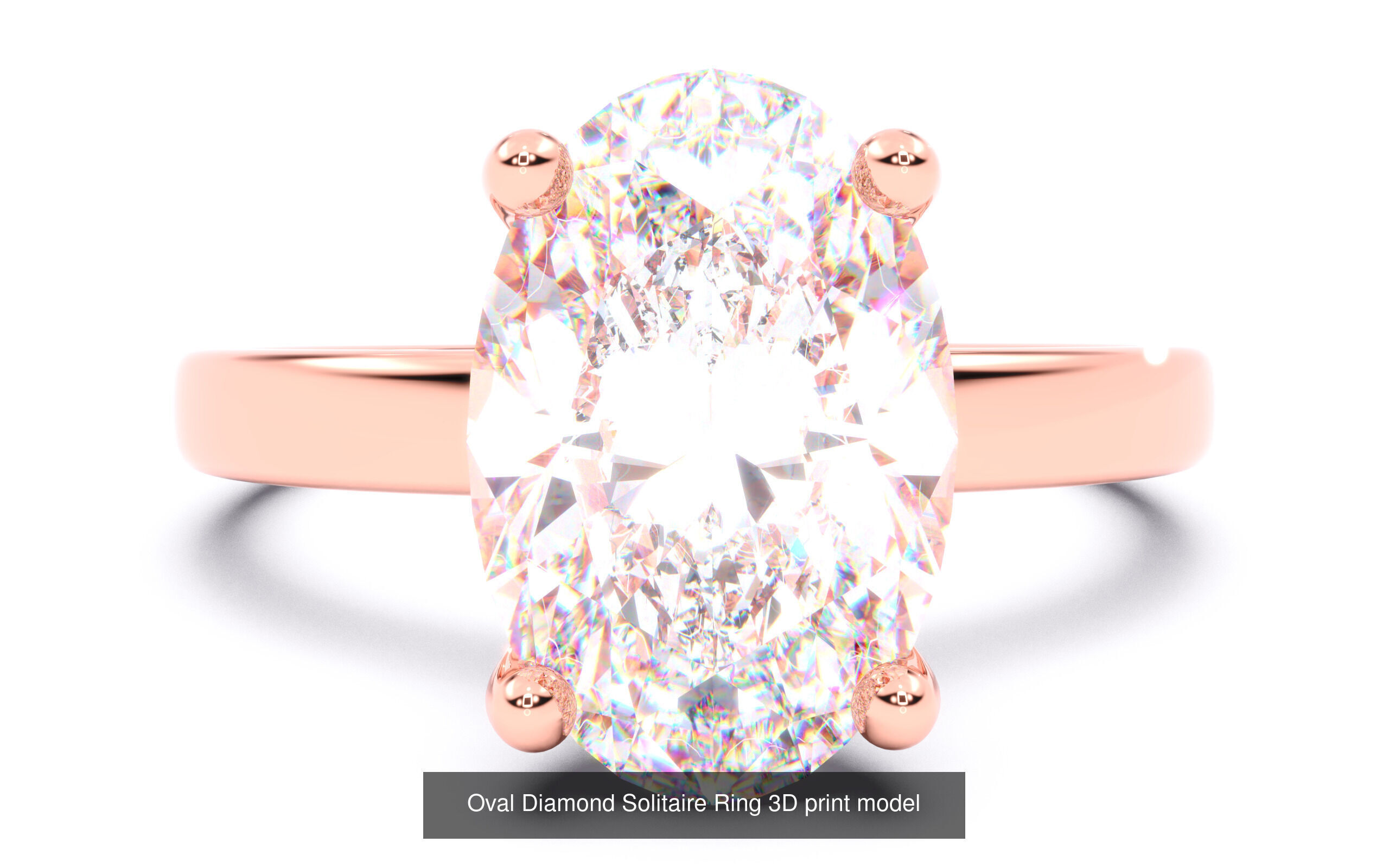 30 Oval Diamond Solitaire Rings 3D Model Collection_22