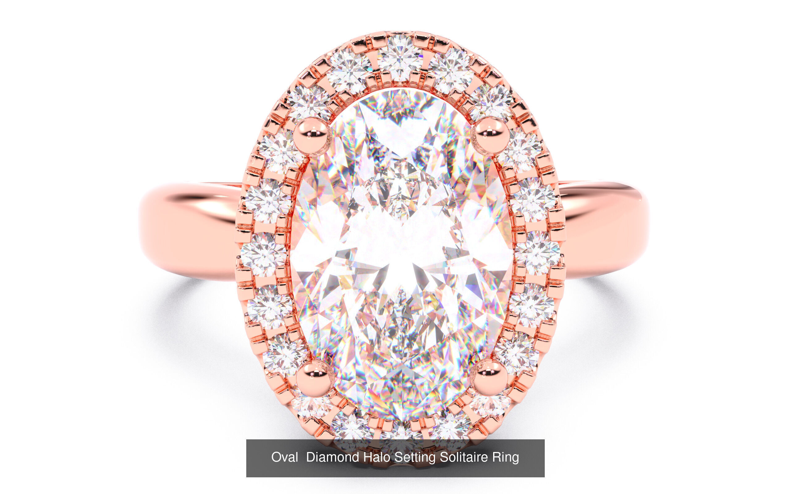 30 Oval Diamond Solitaire Rings 3D Model Collection_11