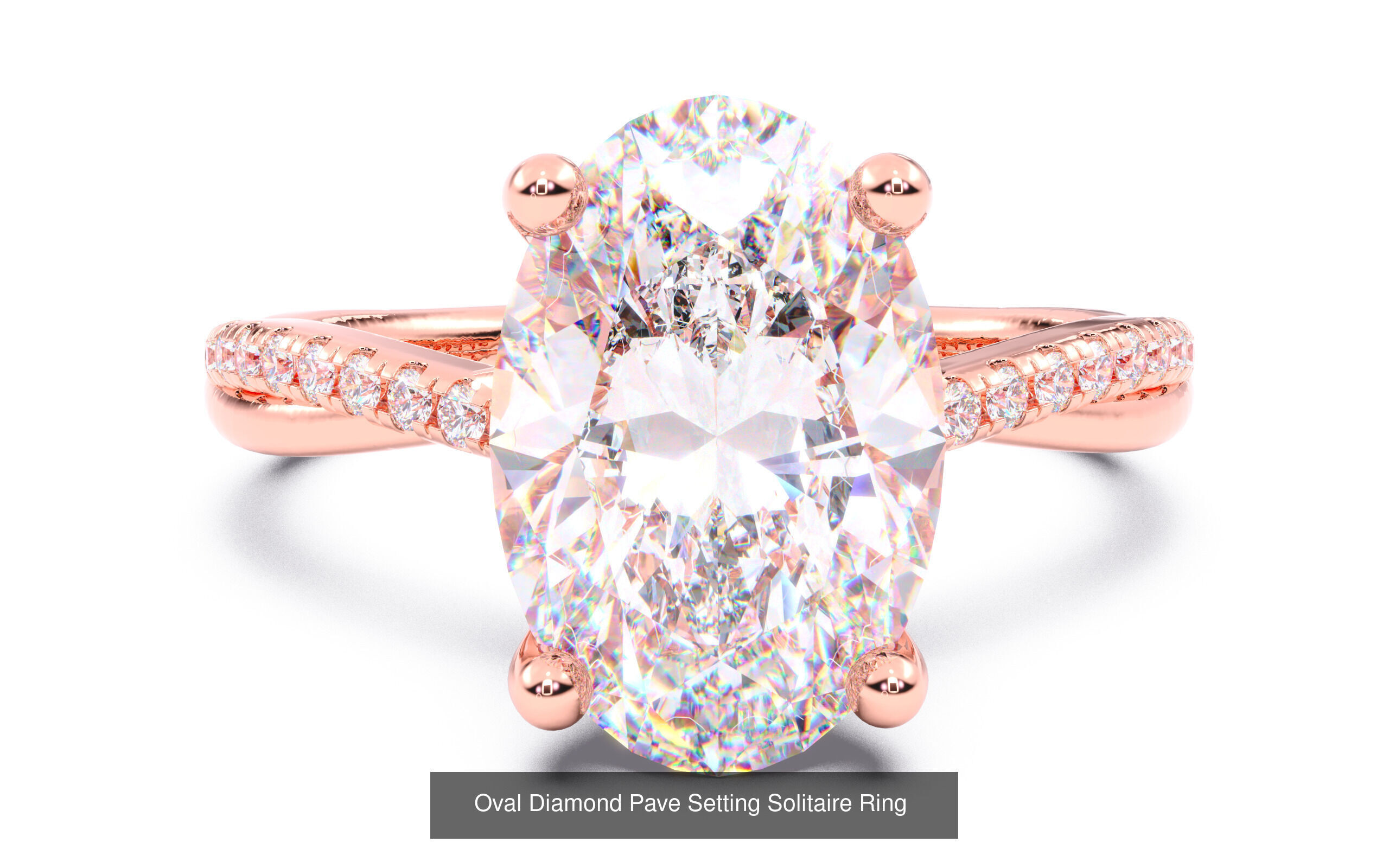 30 Oval Diamond Solitaire Rings 3D Model Collection_12