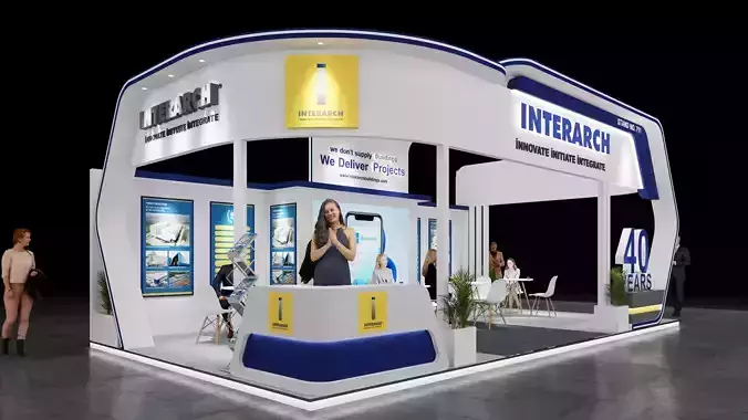 Exhibition Stand 9x5 3Sides D1V1 3D model