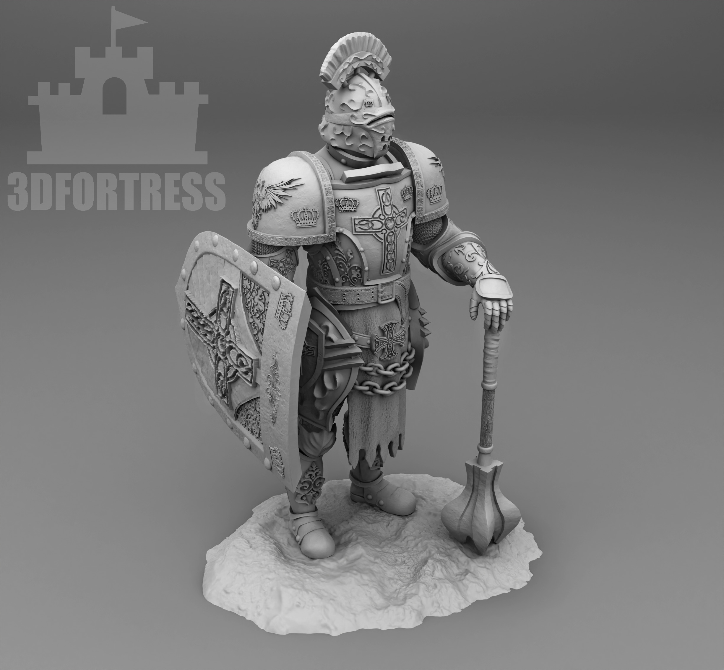 Mace Solider 3D print model_1