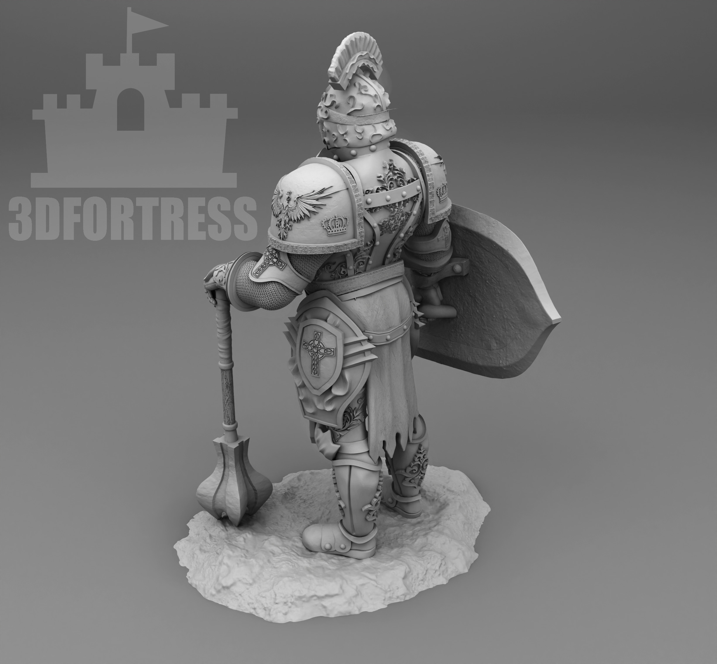 Mace Solider 3D print model_3
