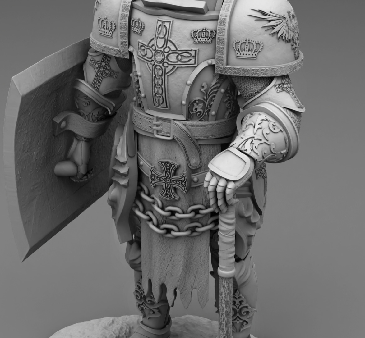 Mace Solider 3D print model_5