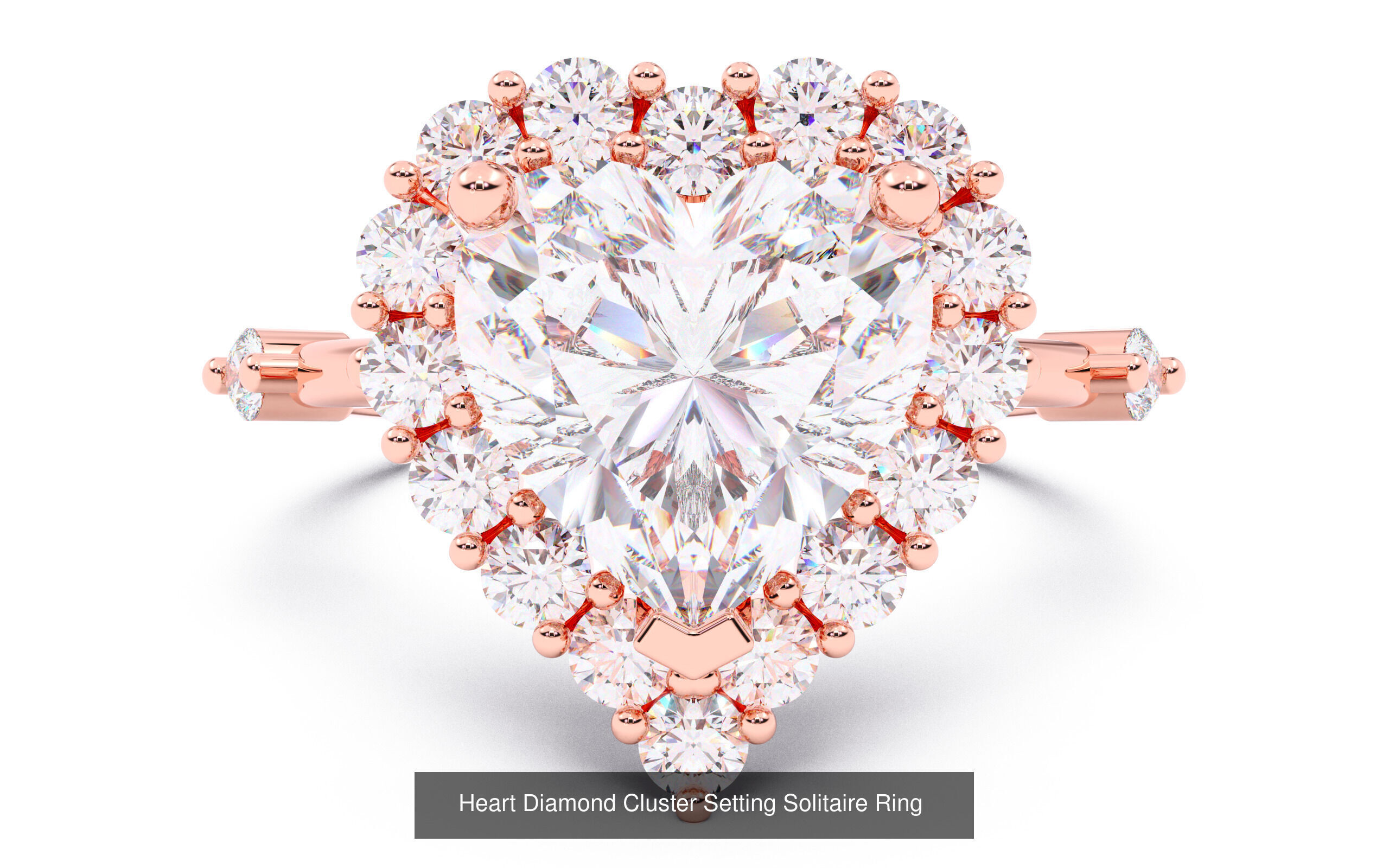 30 Heart Diamond Solitaire Rings 3D Model Collection_6