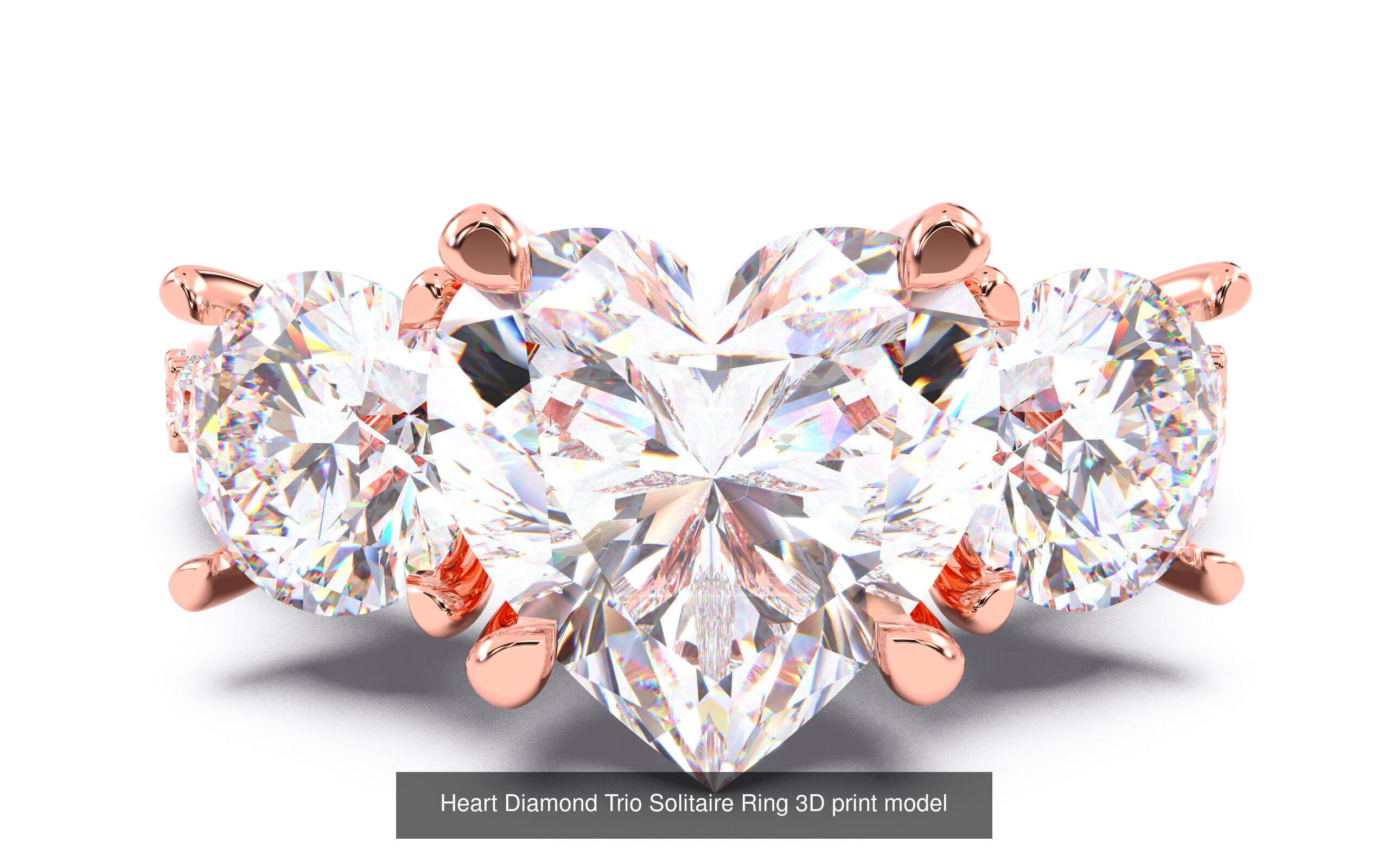 30 Heart Diamond Solitaire Rings 3D Model Collection_29