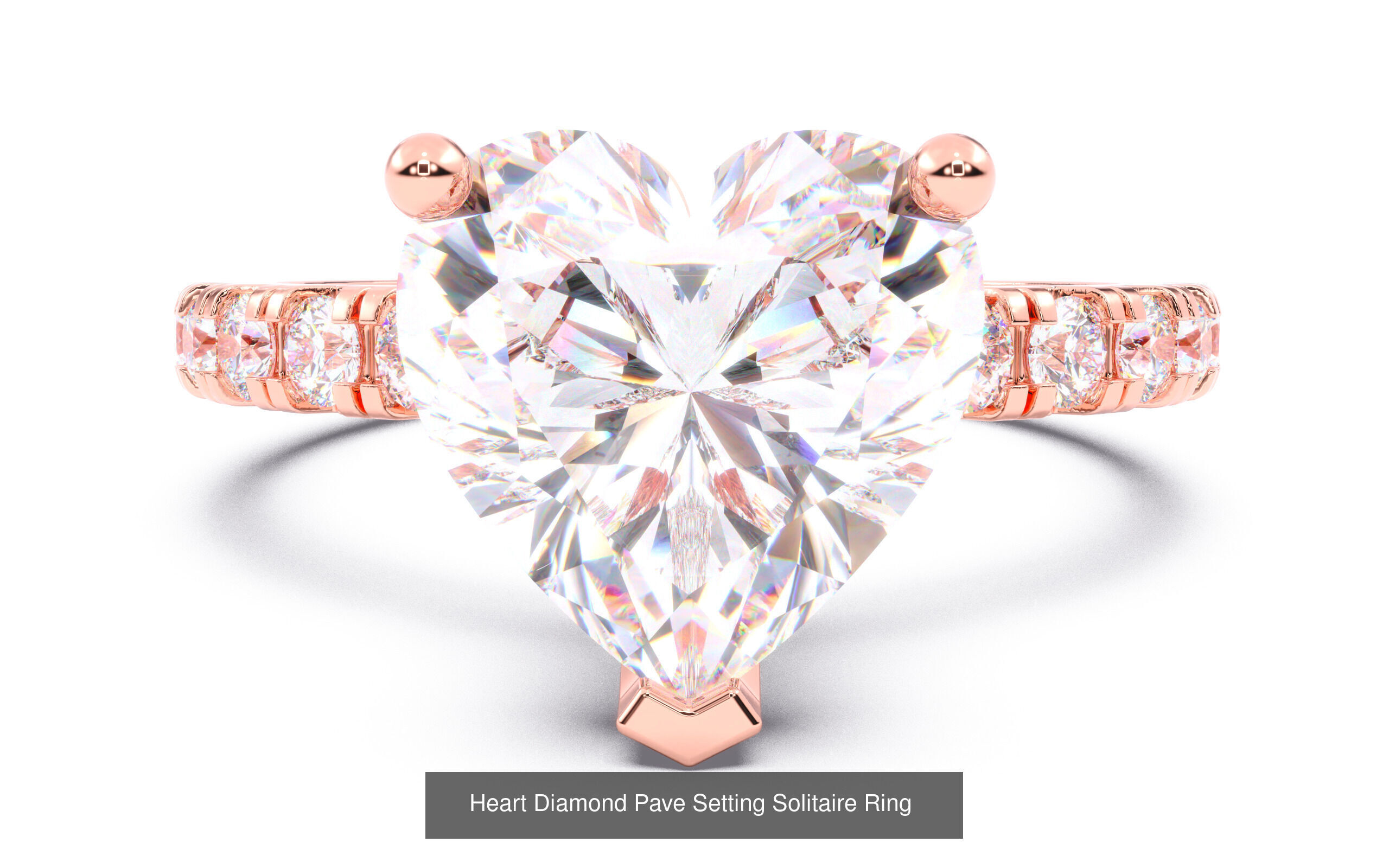 30 Heart Diamond Solitaire Rings 3D Model Collection_15