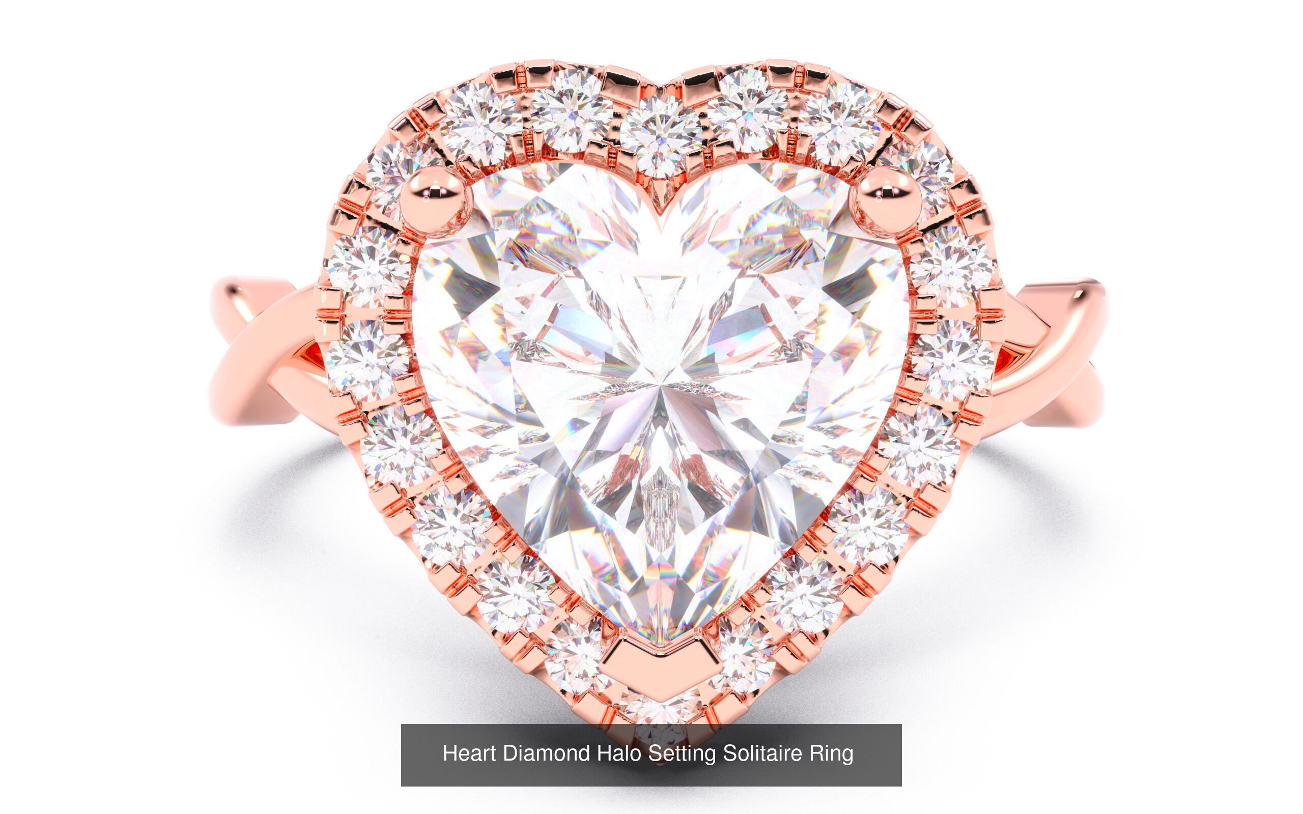 30 Heart Diamond Solitaire Rings 3D Model Collection_10