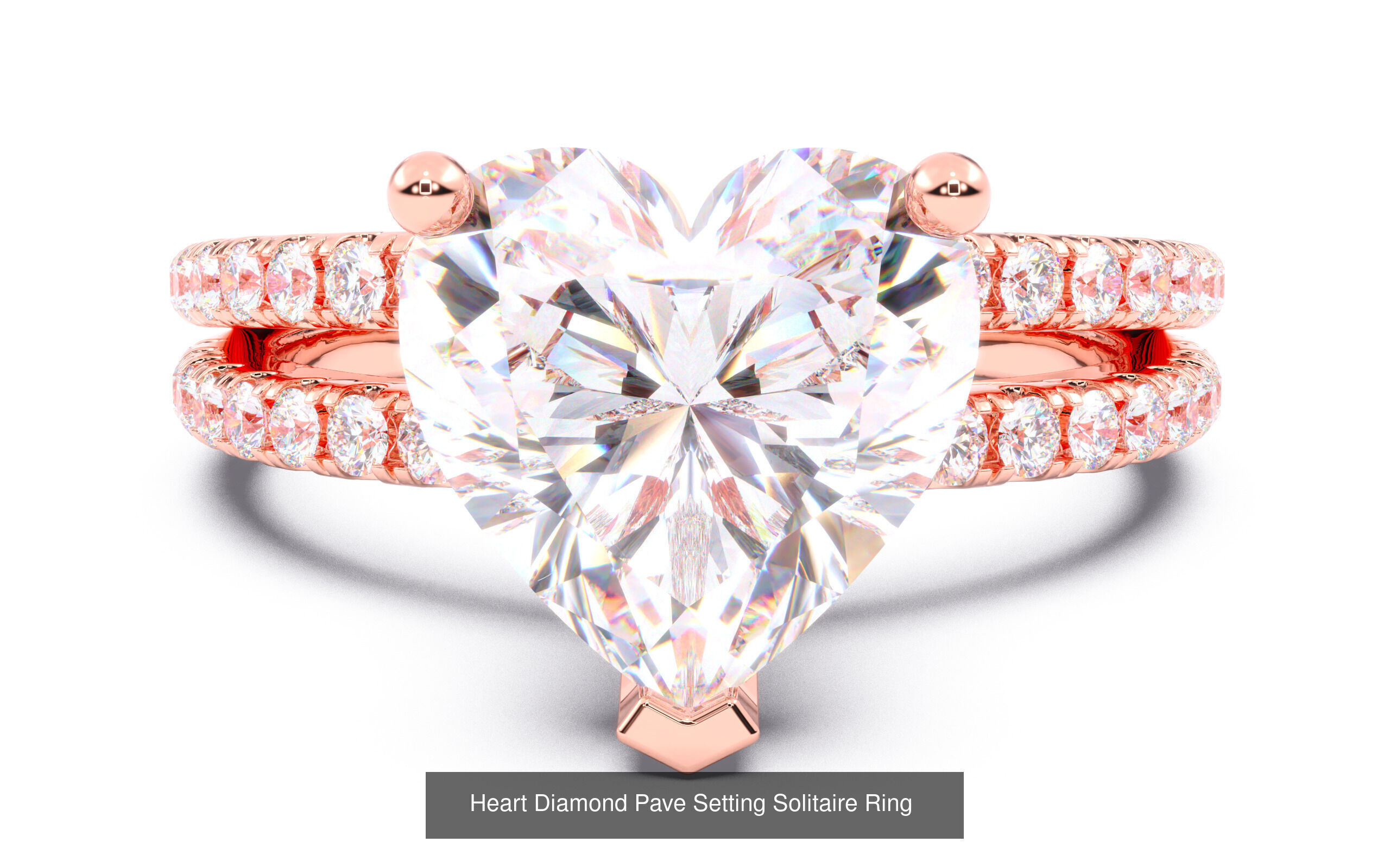 30 Heart Diamond Solitaire Rings 3D Model Collection_16
