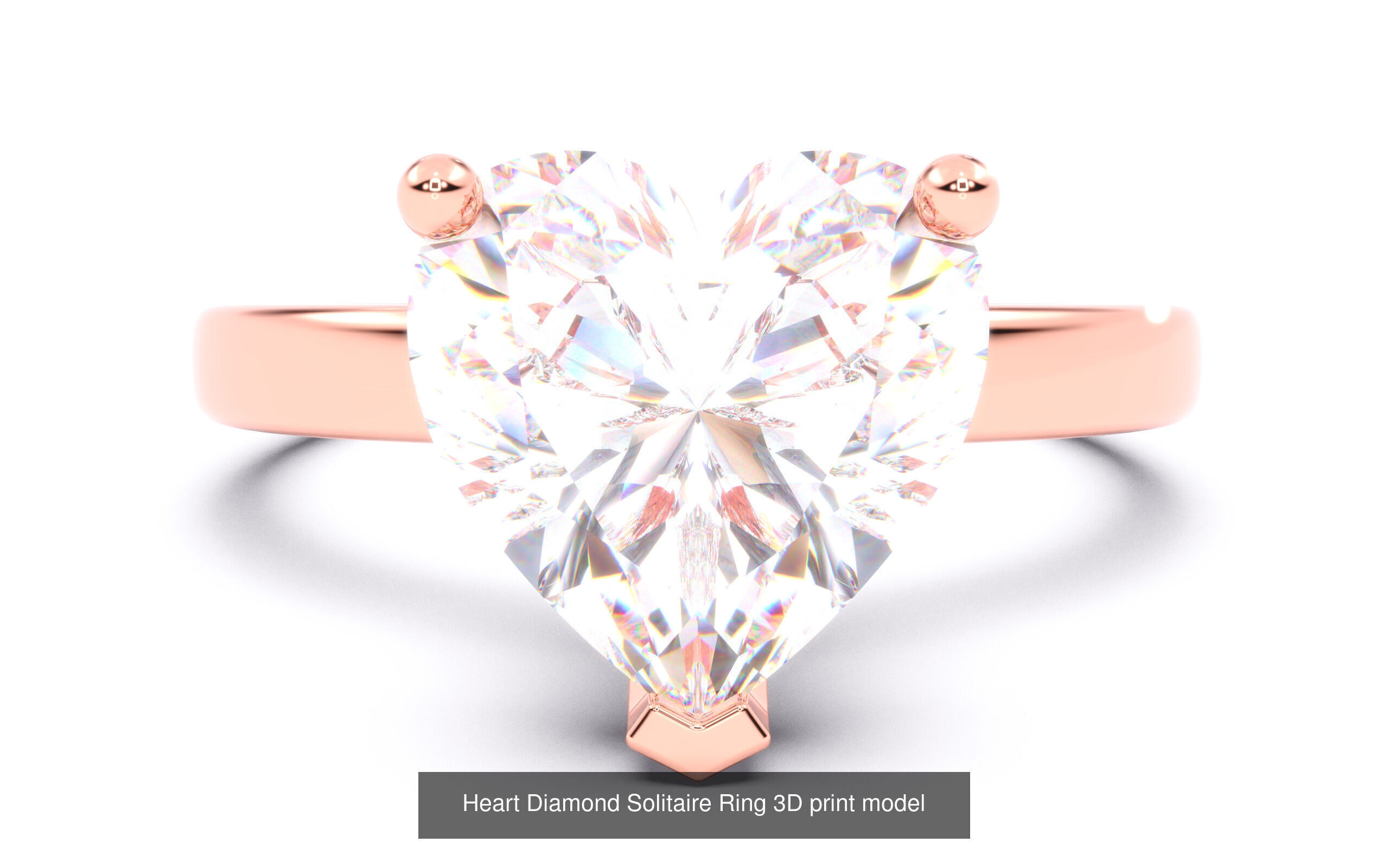 30 Heart Diamond Solitaire Rings 3D Model Collection_22
