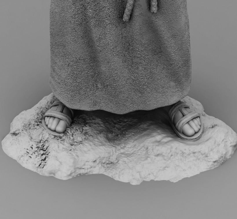 Medieval monk  3D print model_6