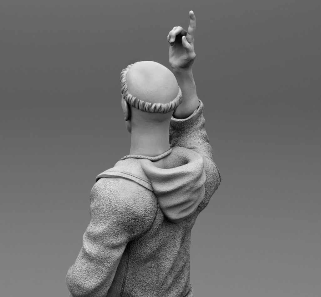 Medieval monk  3D print model_12
