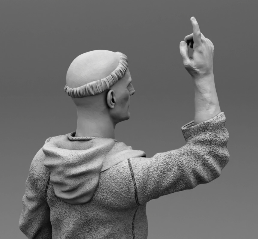 Medieval monk  3D print model_10