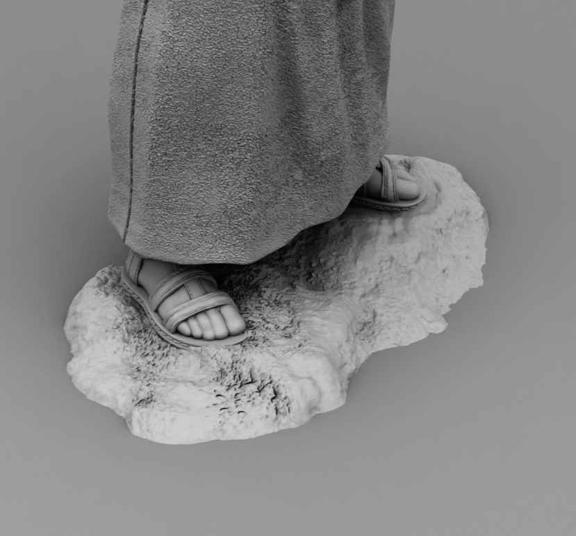 Medieval monk  3D print model_8