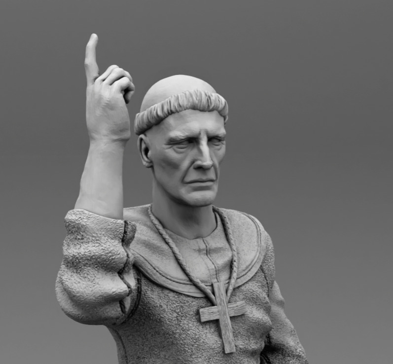 Medieval monk  3D print model_9