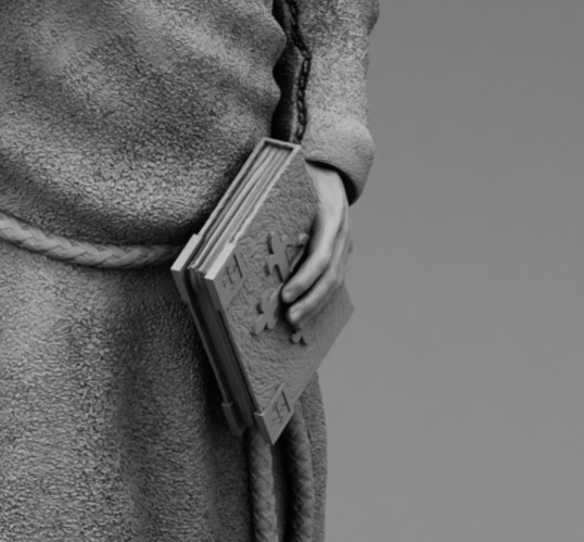 Medieval monk  3D print model_7