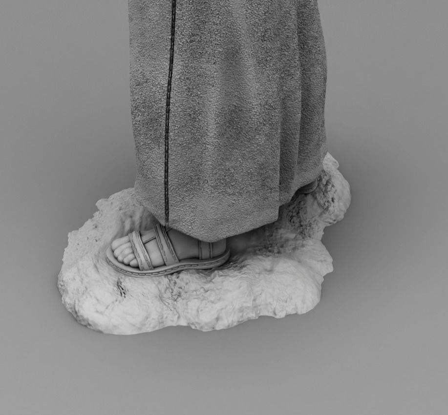 Medieval monk  3D print model_13
