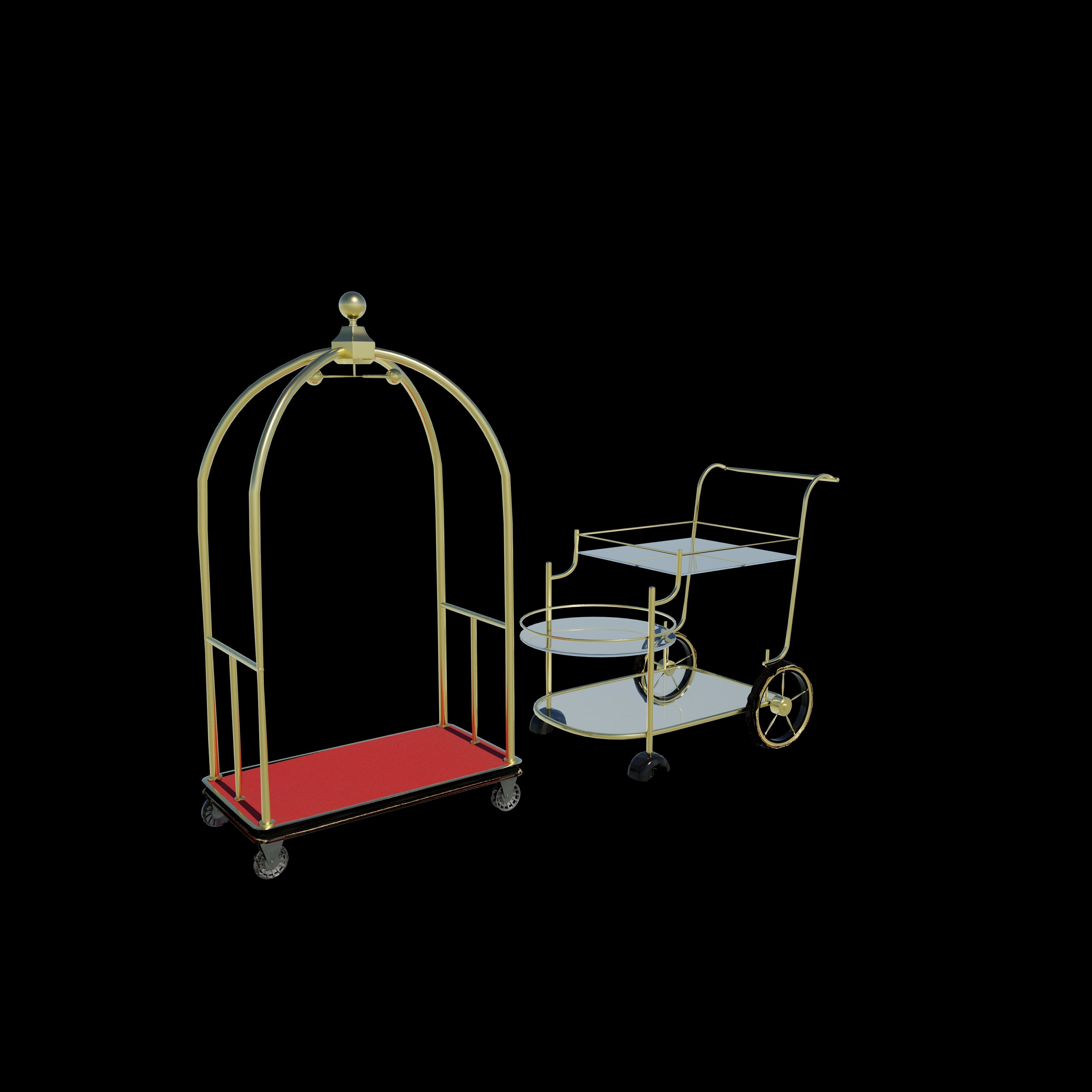 Luggage Trolley Cart  3D model_12