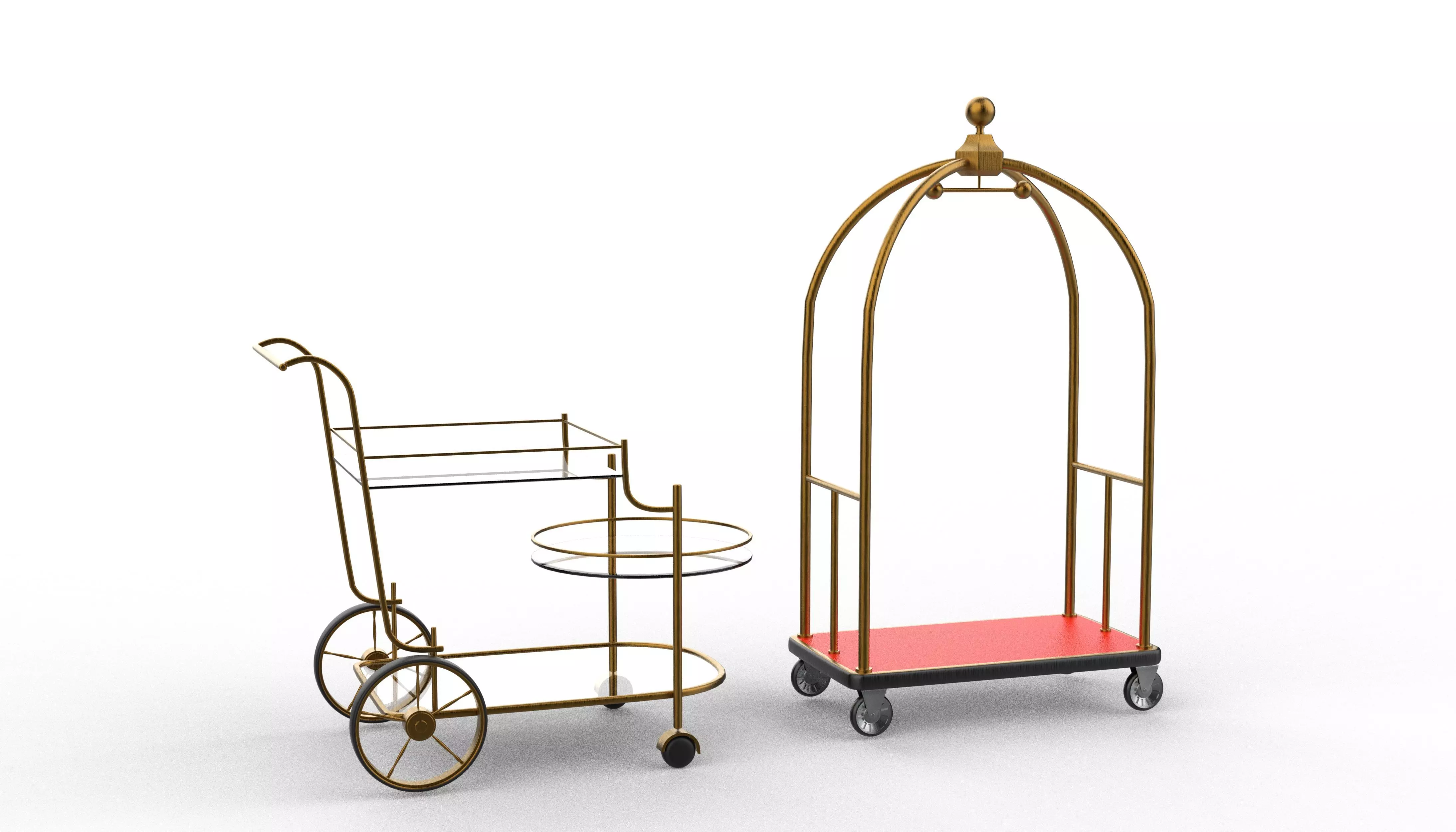 Luggage Trolley Cart  3D model_0