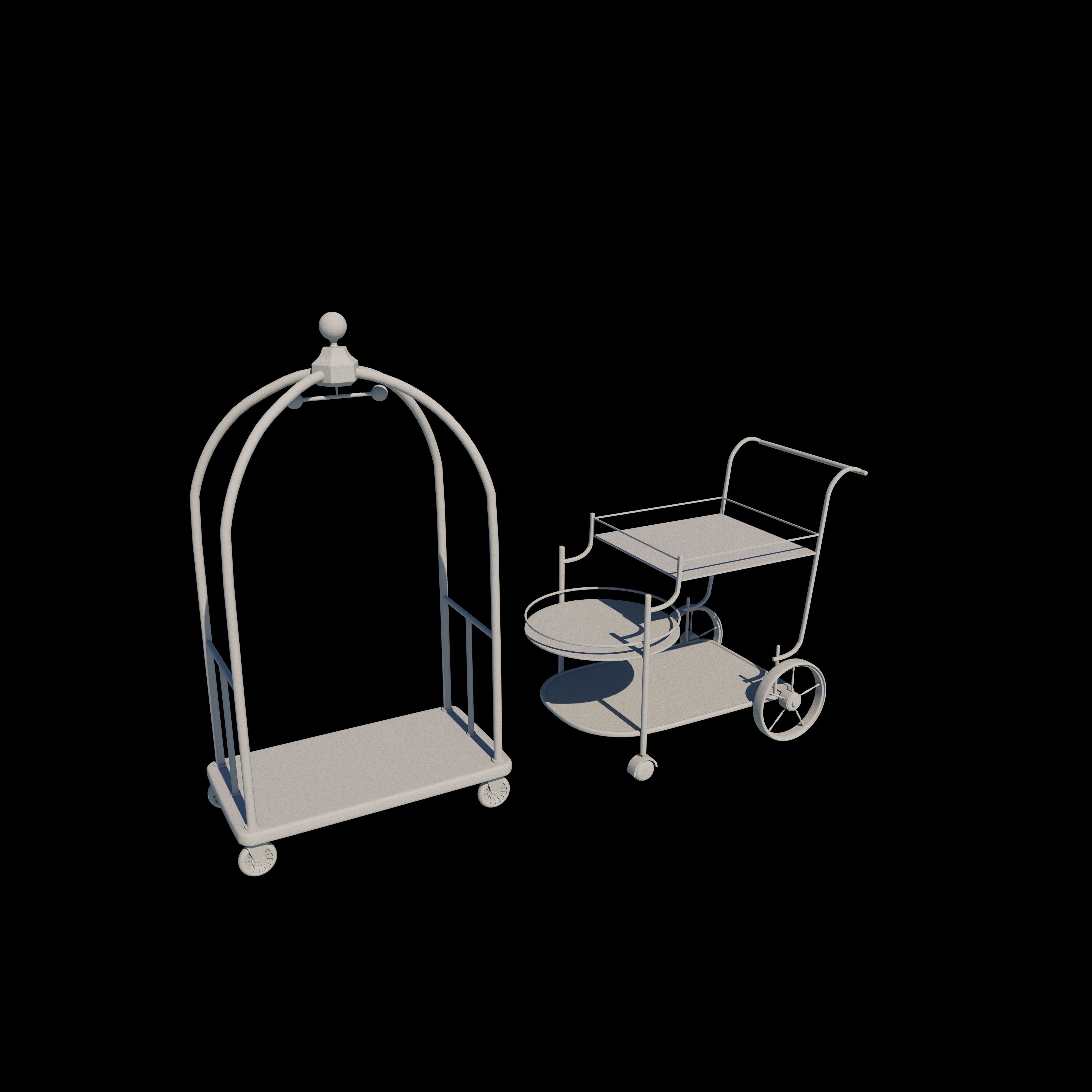 Luggage Trolley Cart  3D model_10