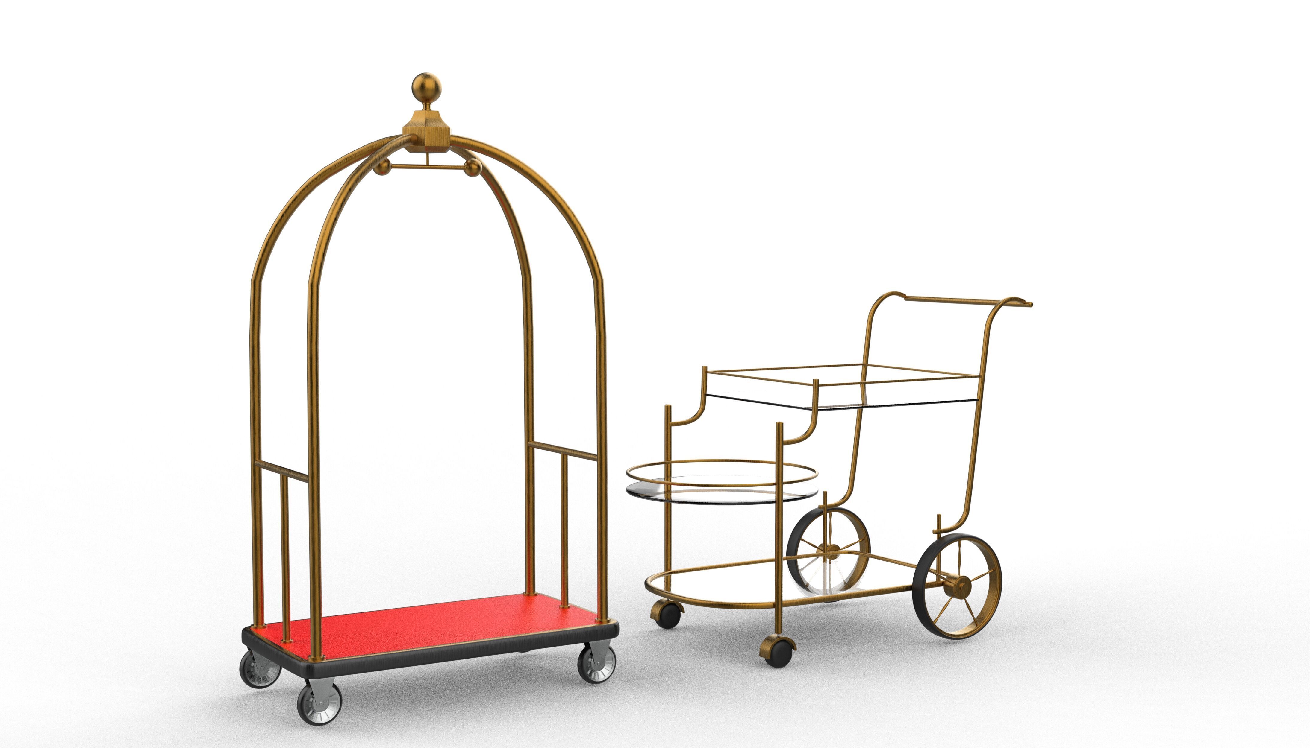 Luggage Trolley Cart  3D model_2