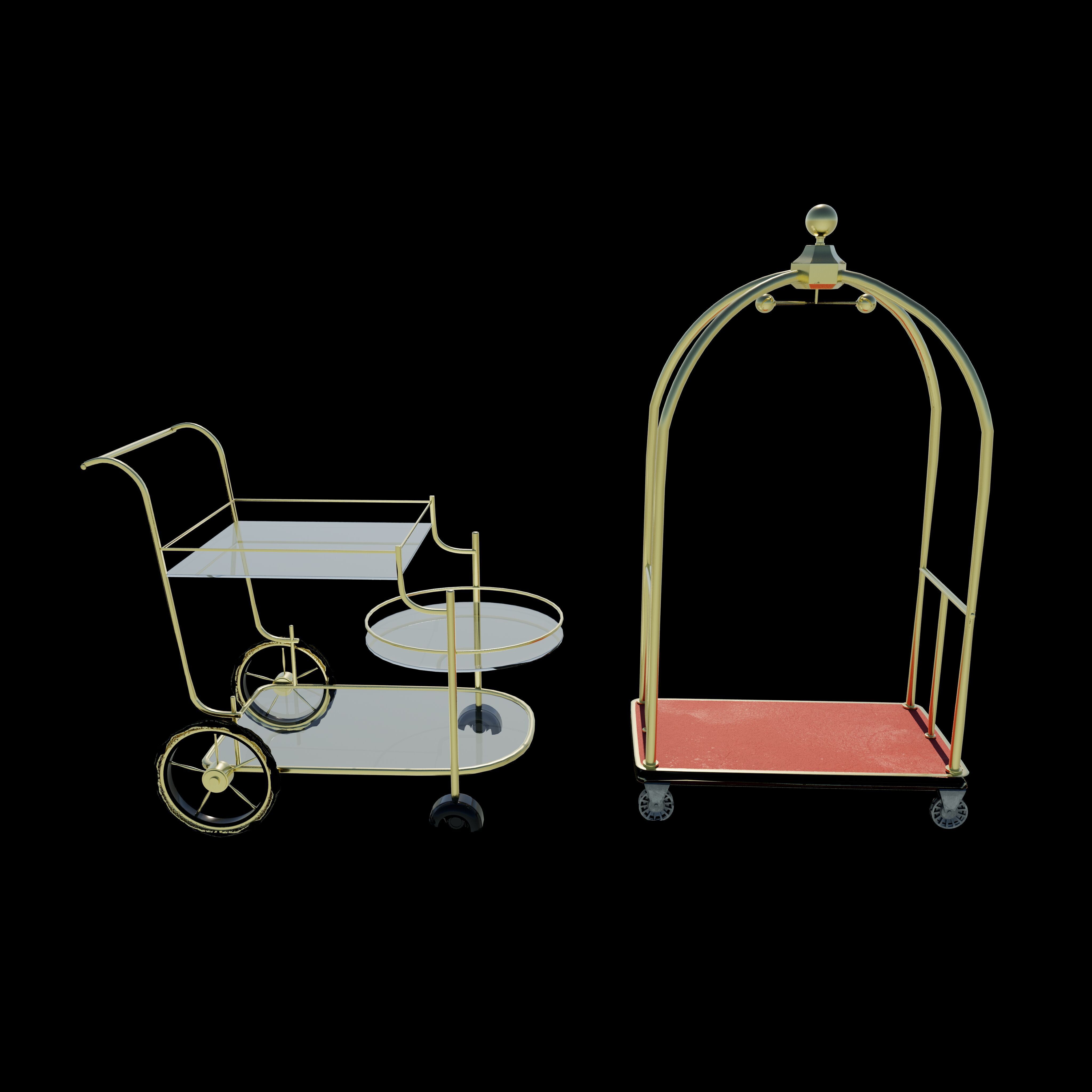 Luggage Trolley Cart  3D model_5