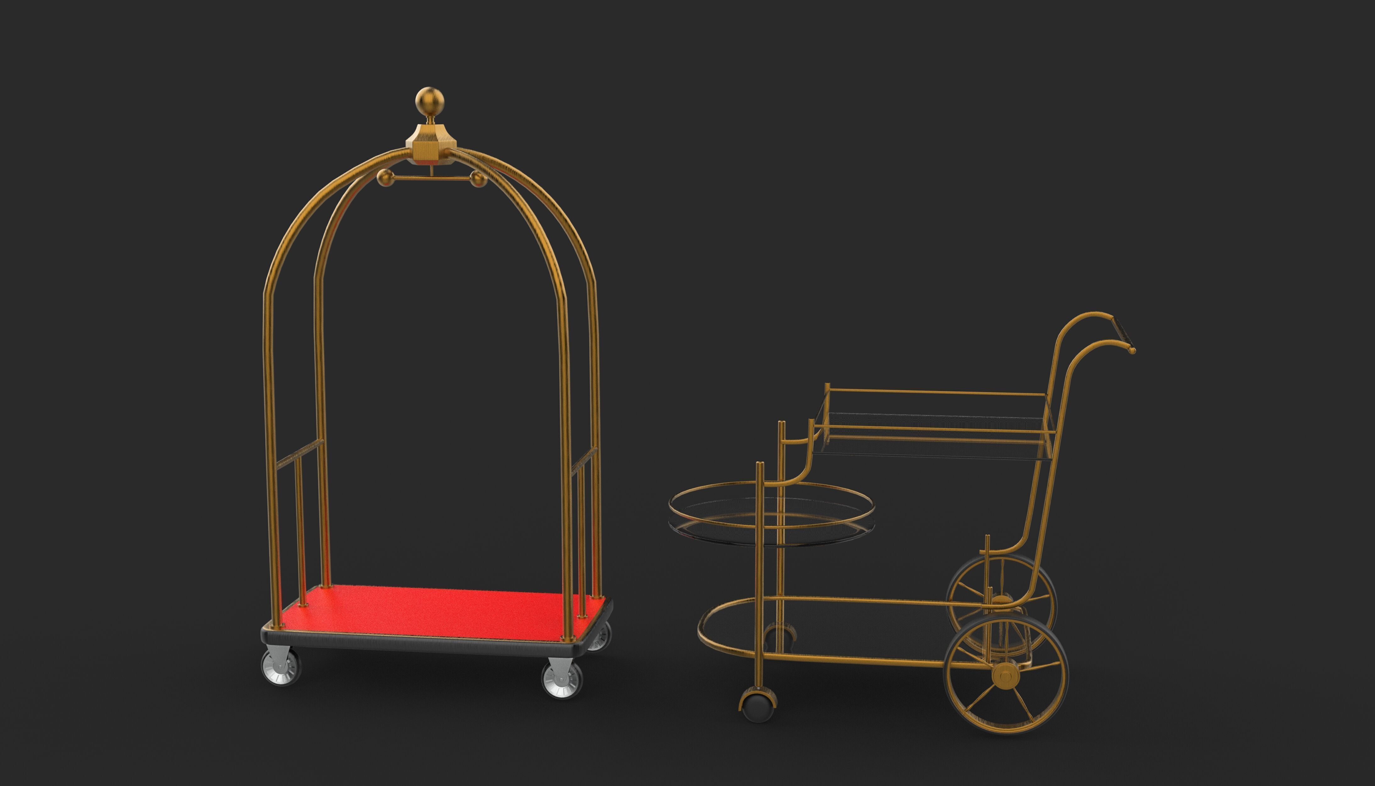 Luggage Trolley Cart  3D model_4